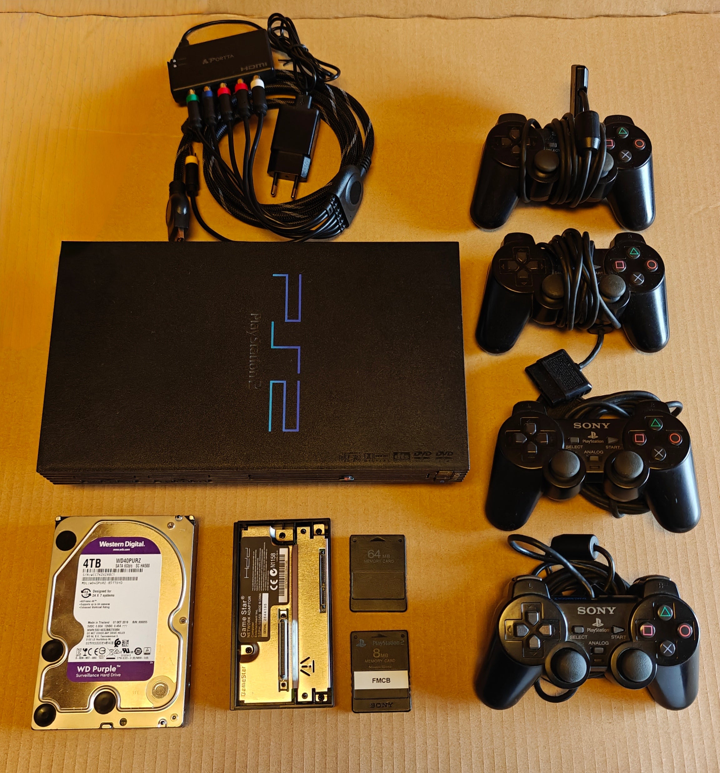 PS2 + 1/2/4 TB Festplatte + Softmod/FMCB