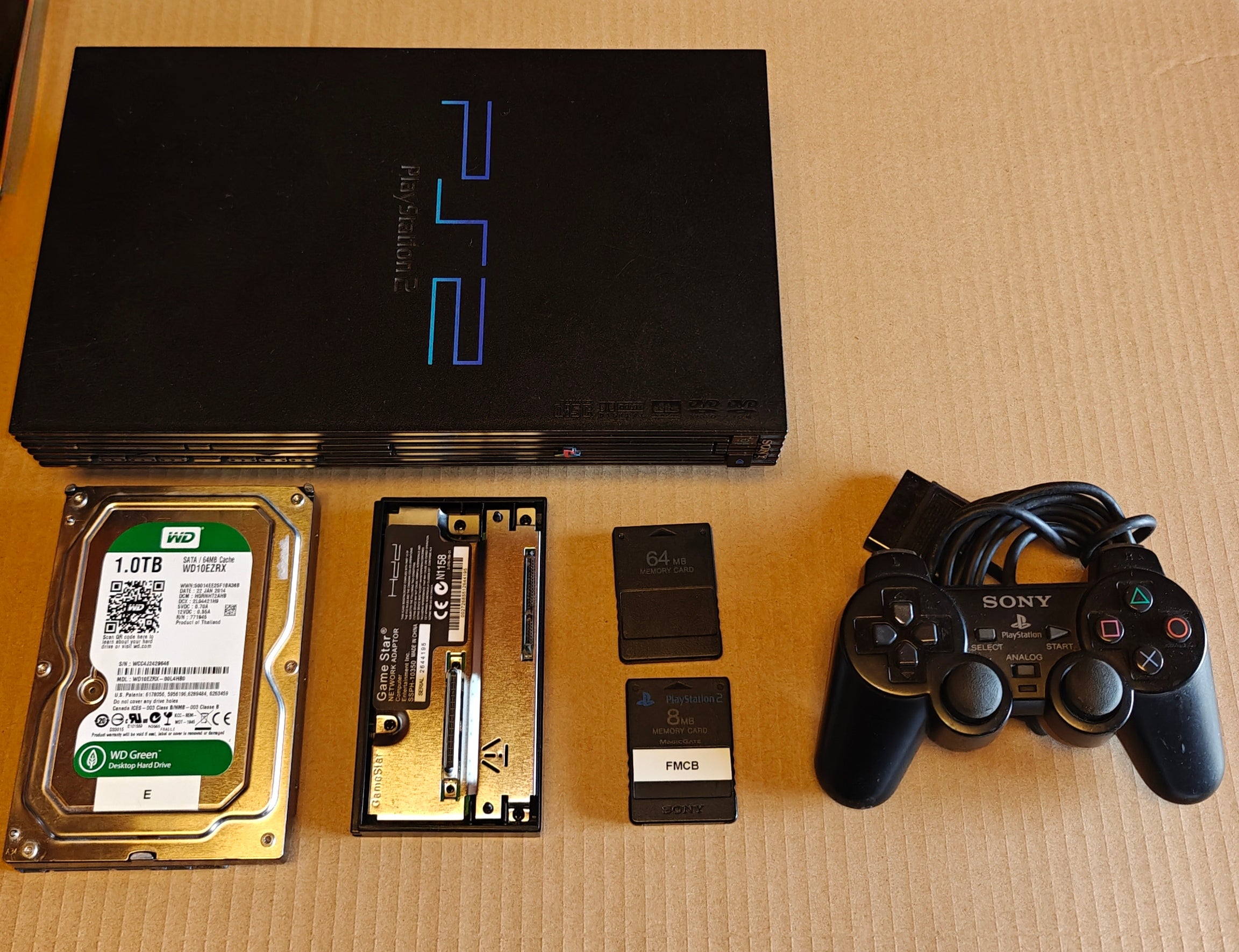 PS2 + 1/2/4 TB Festplatte + Softmod/FMCB
