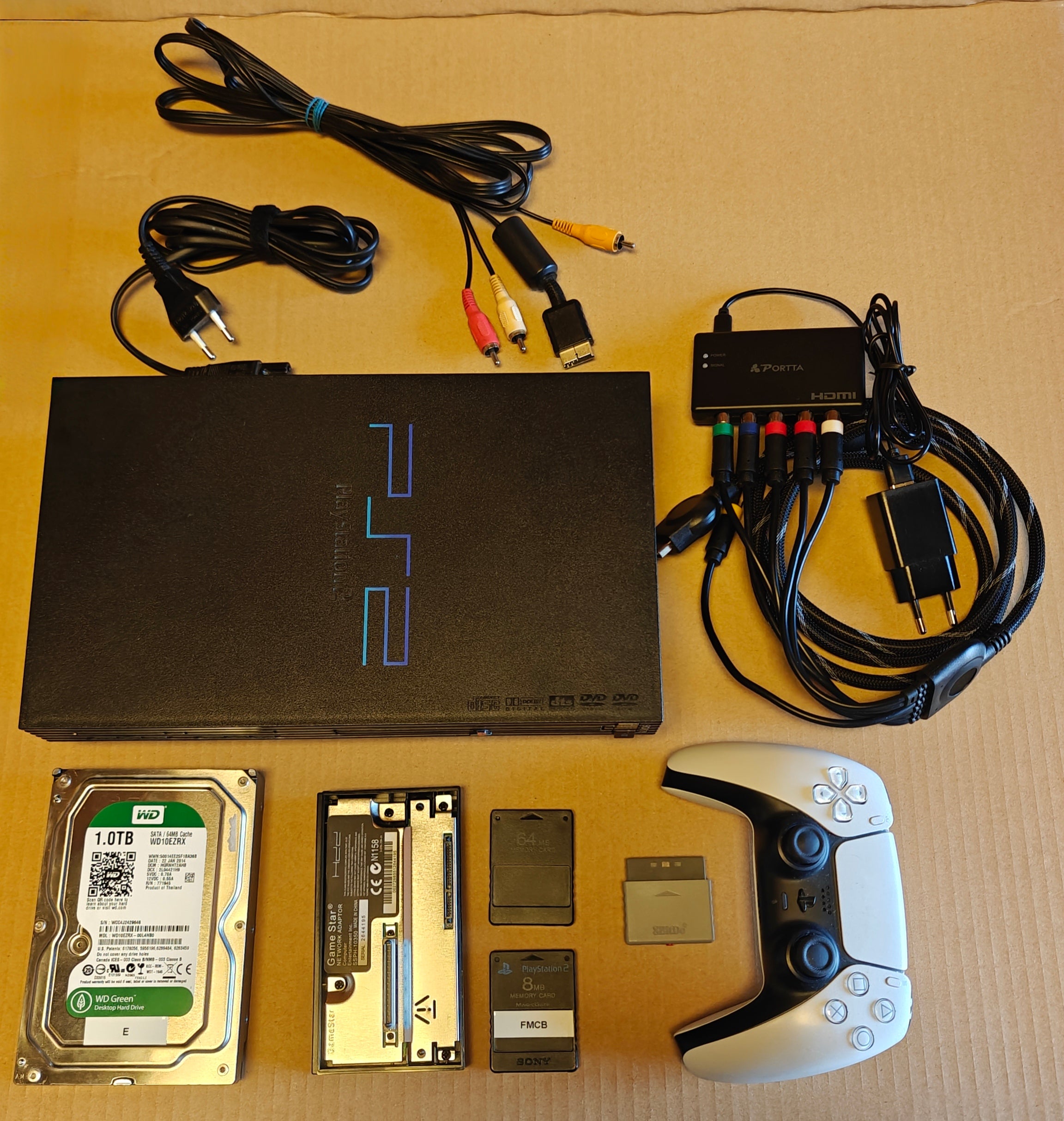 PS2 + 1/2/4 TB Festplatte + Softmod/FMCB
