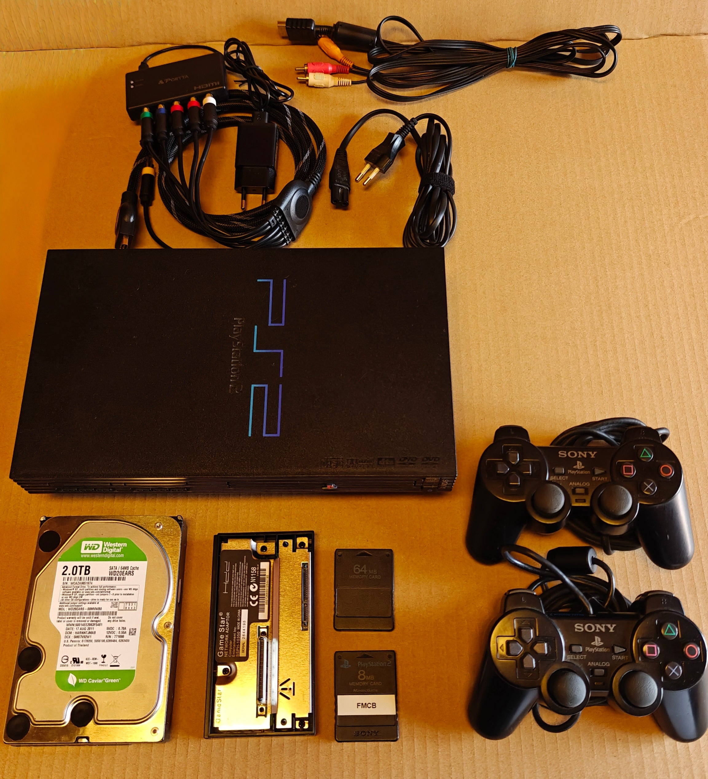 PS2 + 1/2/4 TB Festplatte + Softmod/FMCB