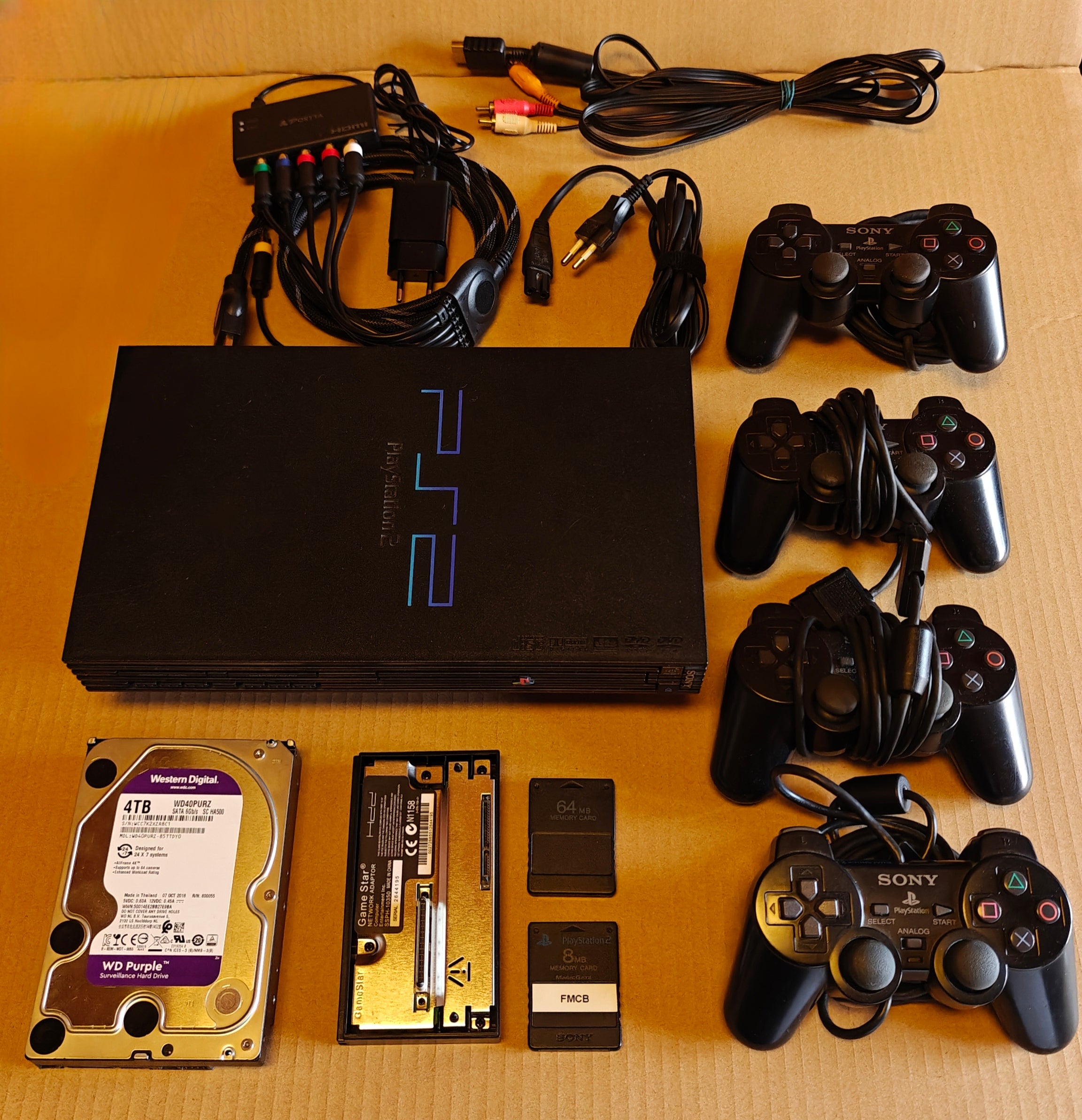 PS2 + 1/2/4 TB Festplatte + Softmod/FMCB