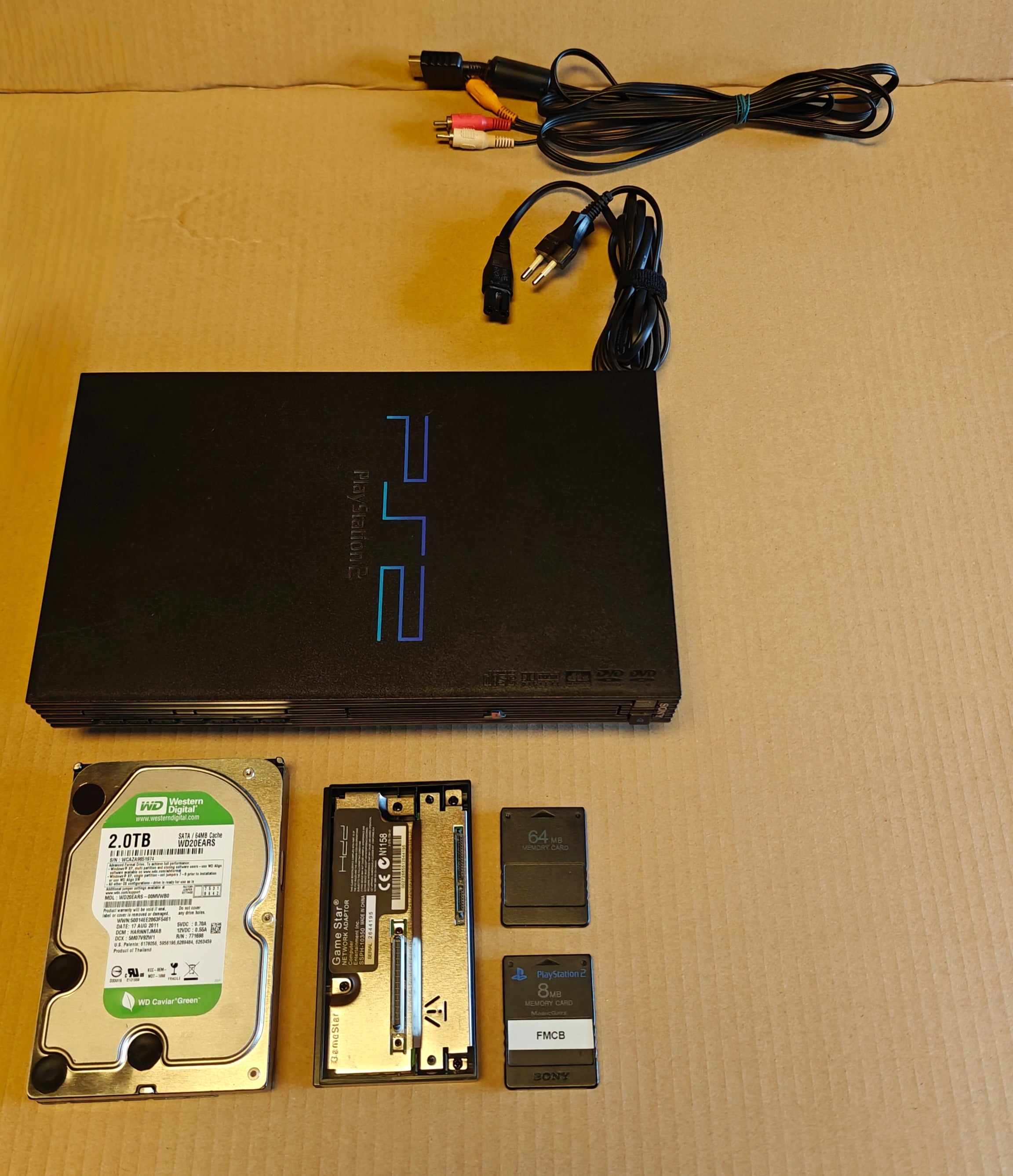 PS2 + 1/2/4 TB Festplatte + Softmod/FMCB