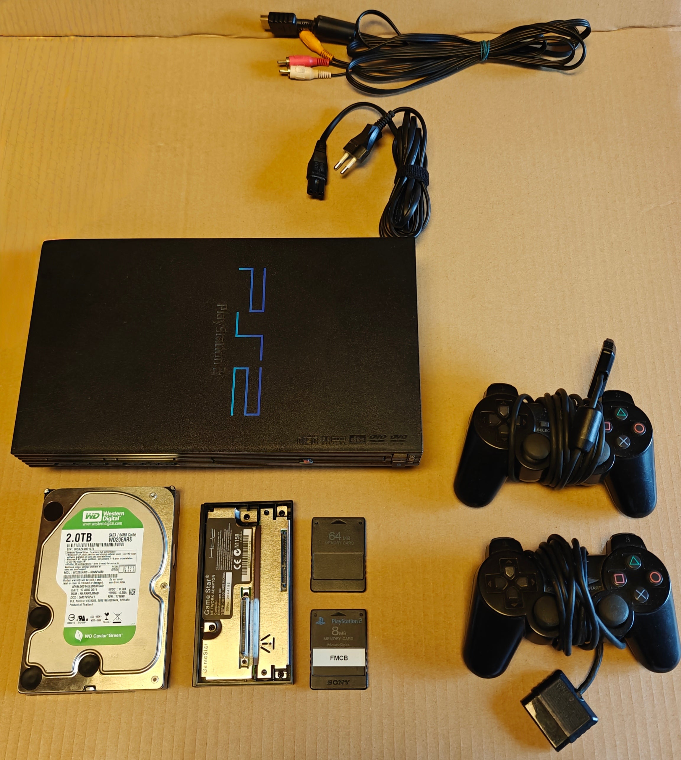PS2 + 1/2/4 TB Festplatte + Softmod/FMCB