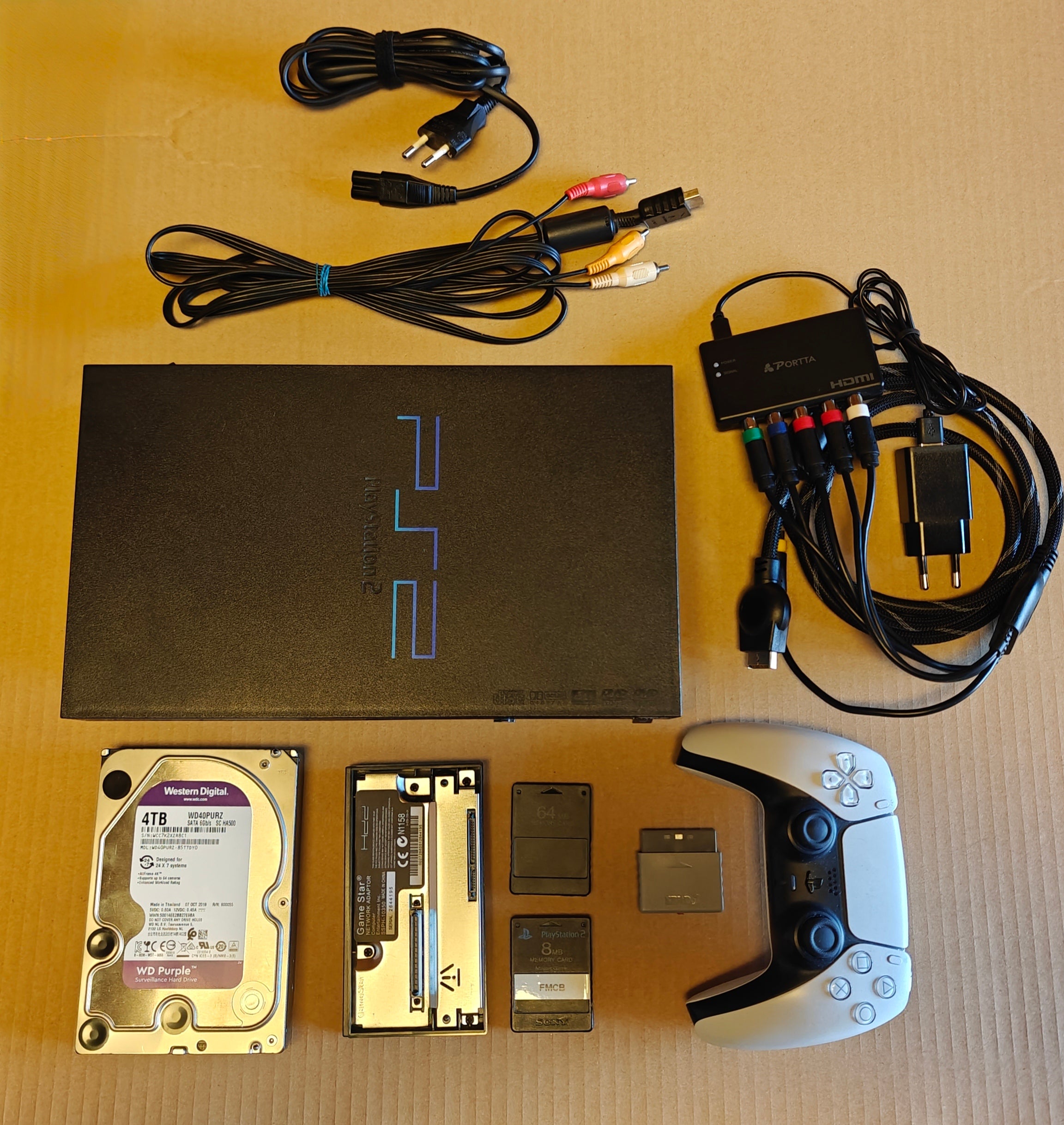 PS2 + 1/2/4 TB Festplatte + Softmod/FMCB