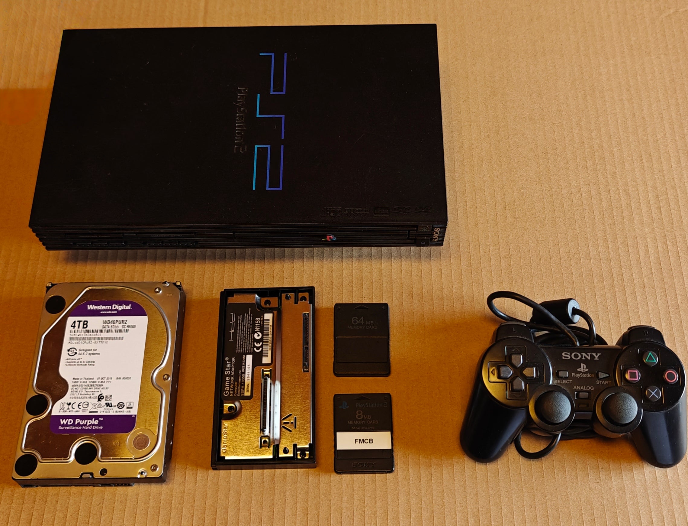 PS2 + 1/2/4 TB Festplatte + Softmod/FMCB