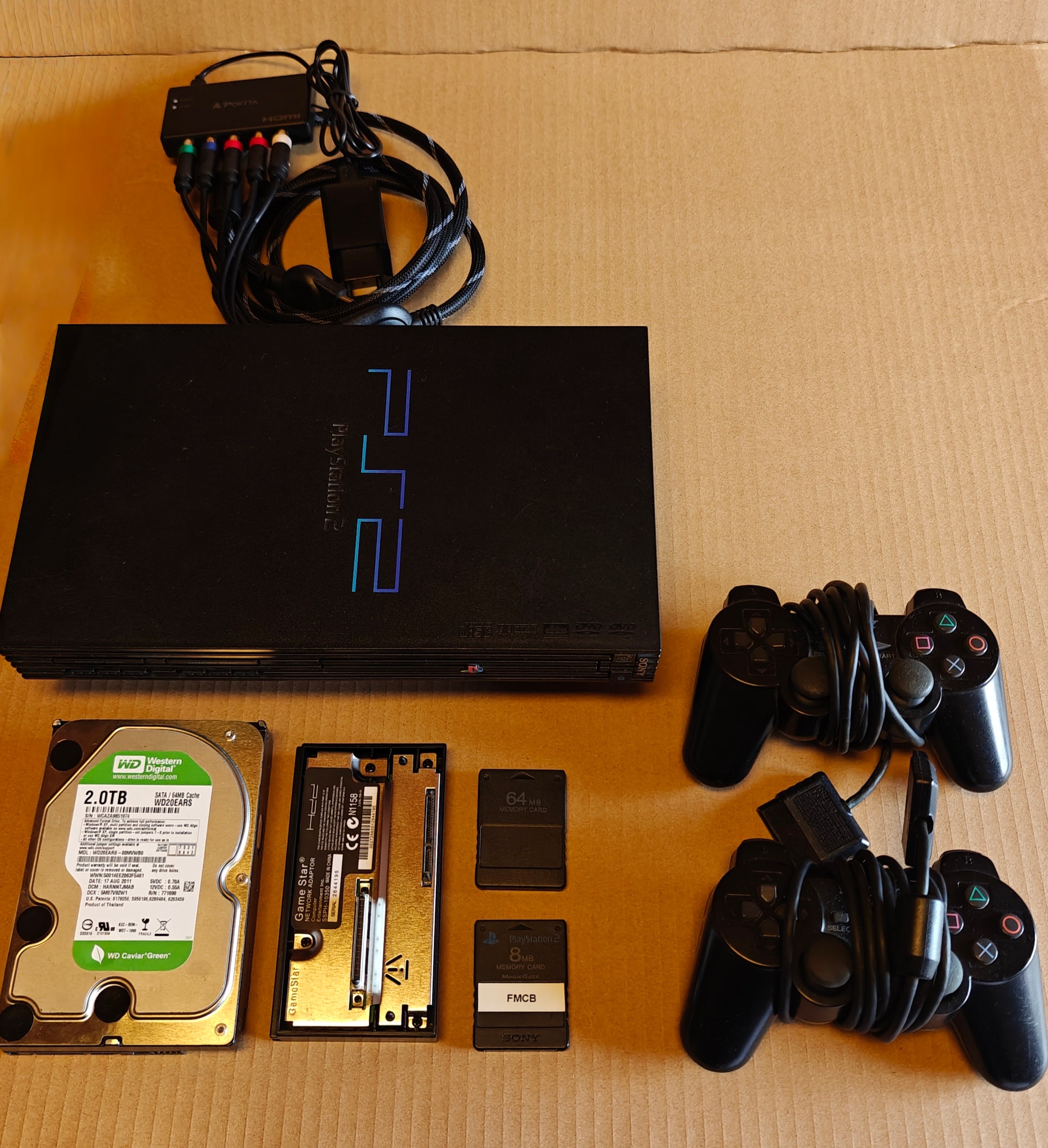 PS2 + 1/2/4 TB Festplatte + Softmod/FMCB