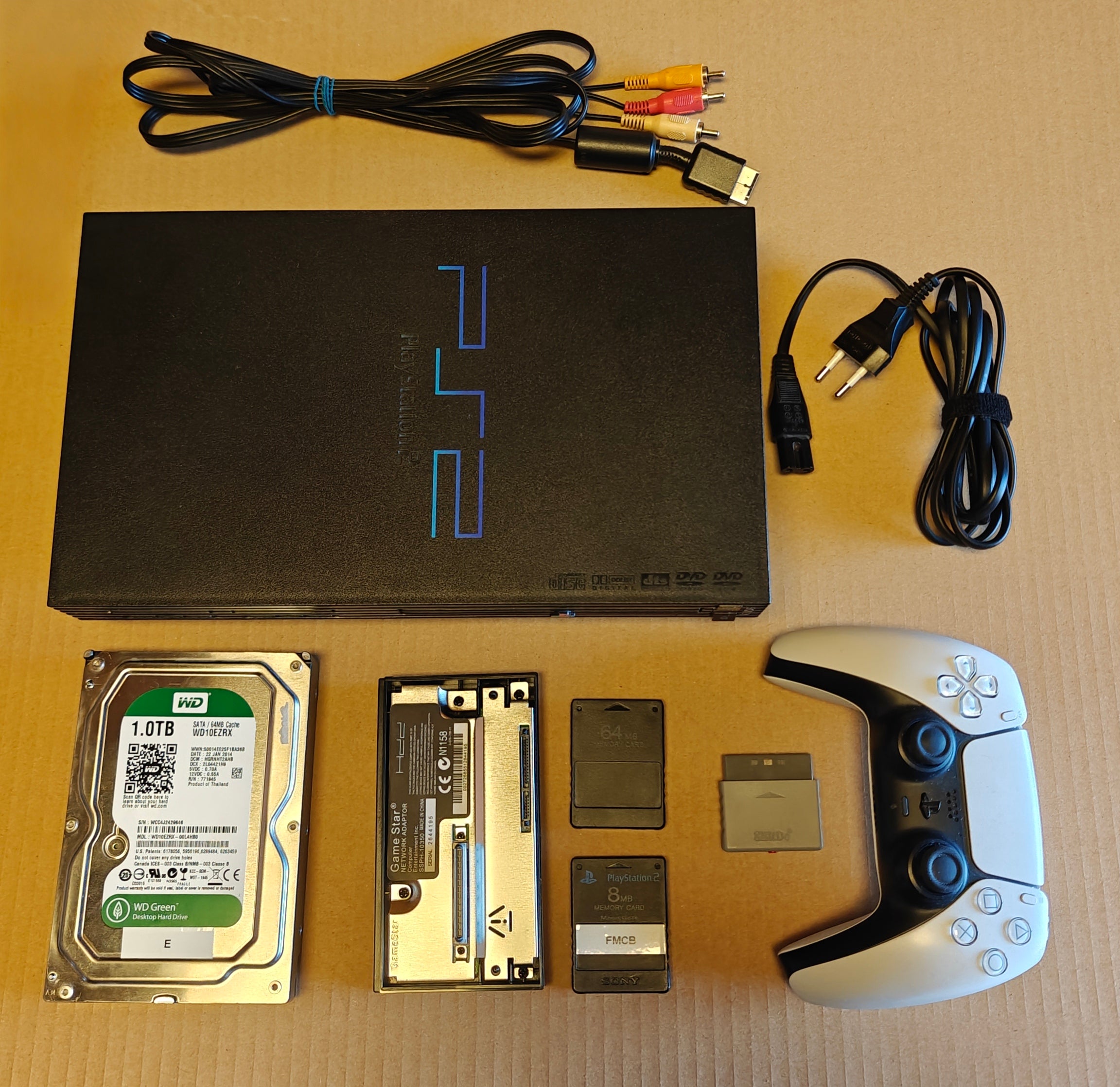 PS2 + 1/2/4 TB Festplatte + Softmod/FMCB
