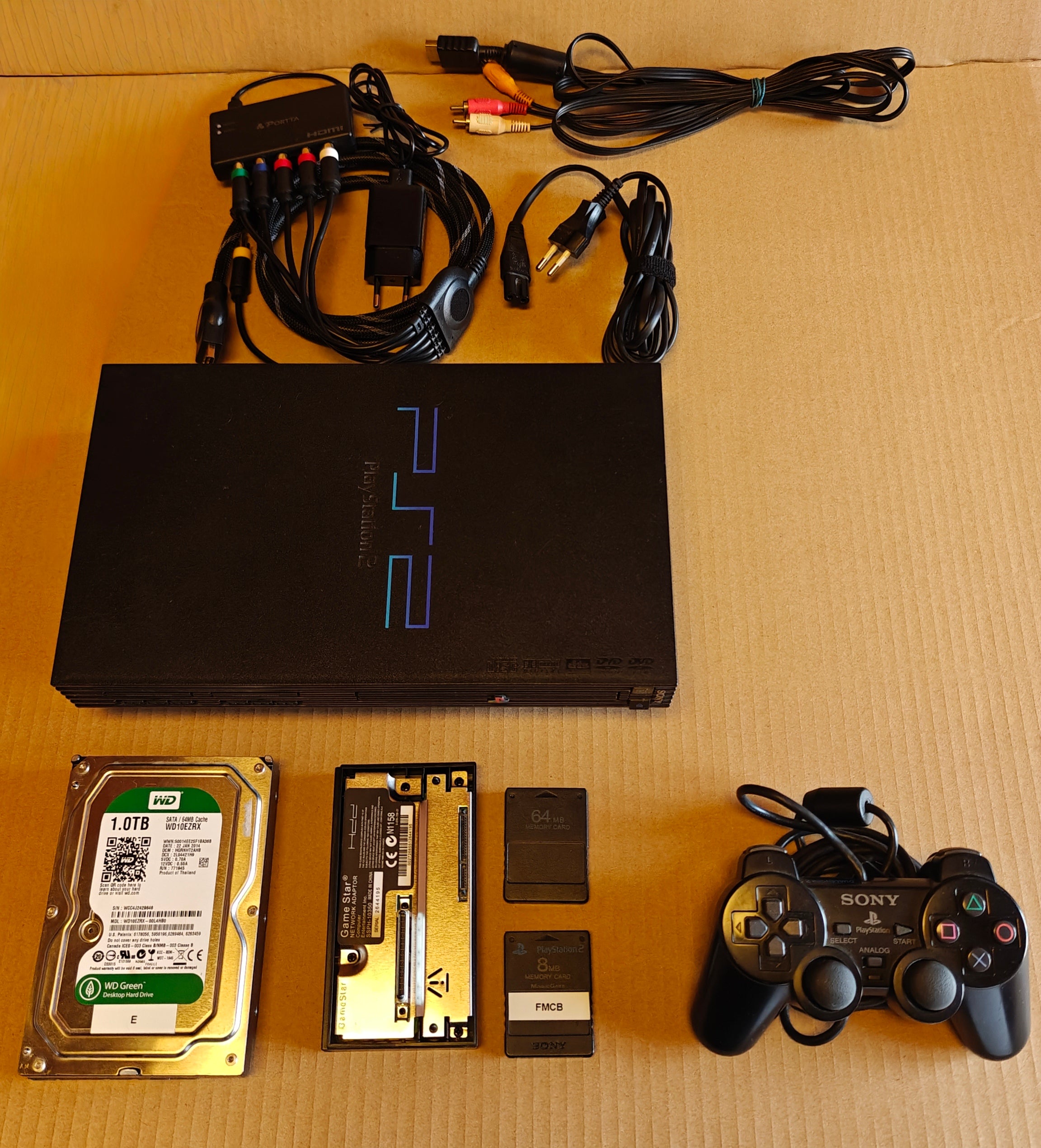 PS2 + 1/2/4 TB Festplatte + Softmod/FMCB
