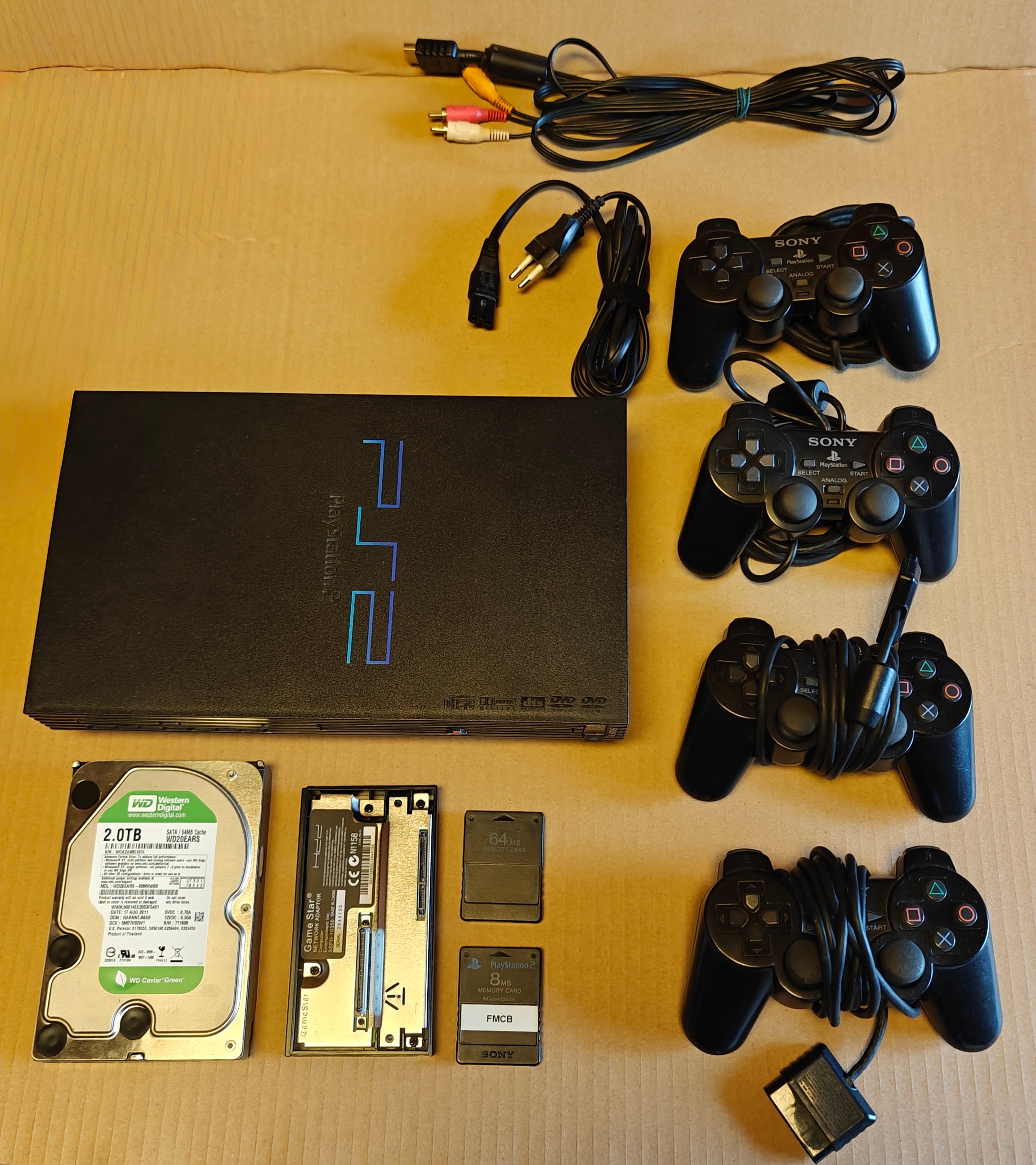 PS2 + 1/2/4 TB Festplatte + Softmod/FMCB