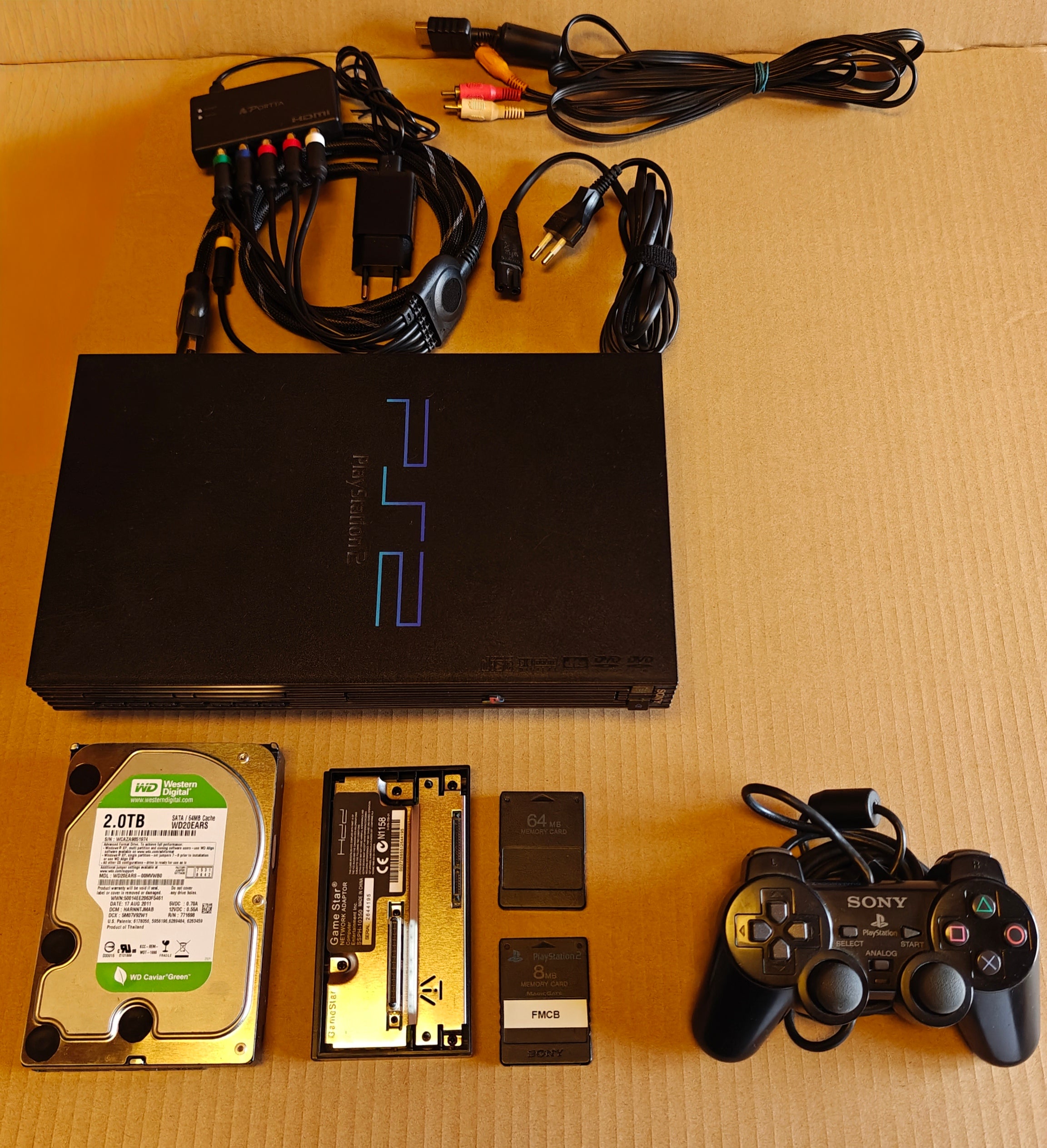 PS2 + 1/2/4 TB Festplatte + Softmod/FMCB