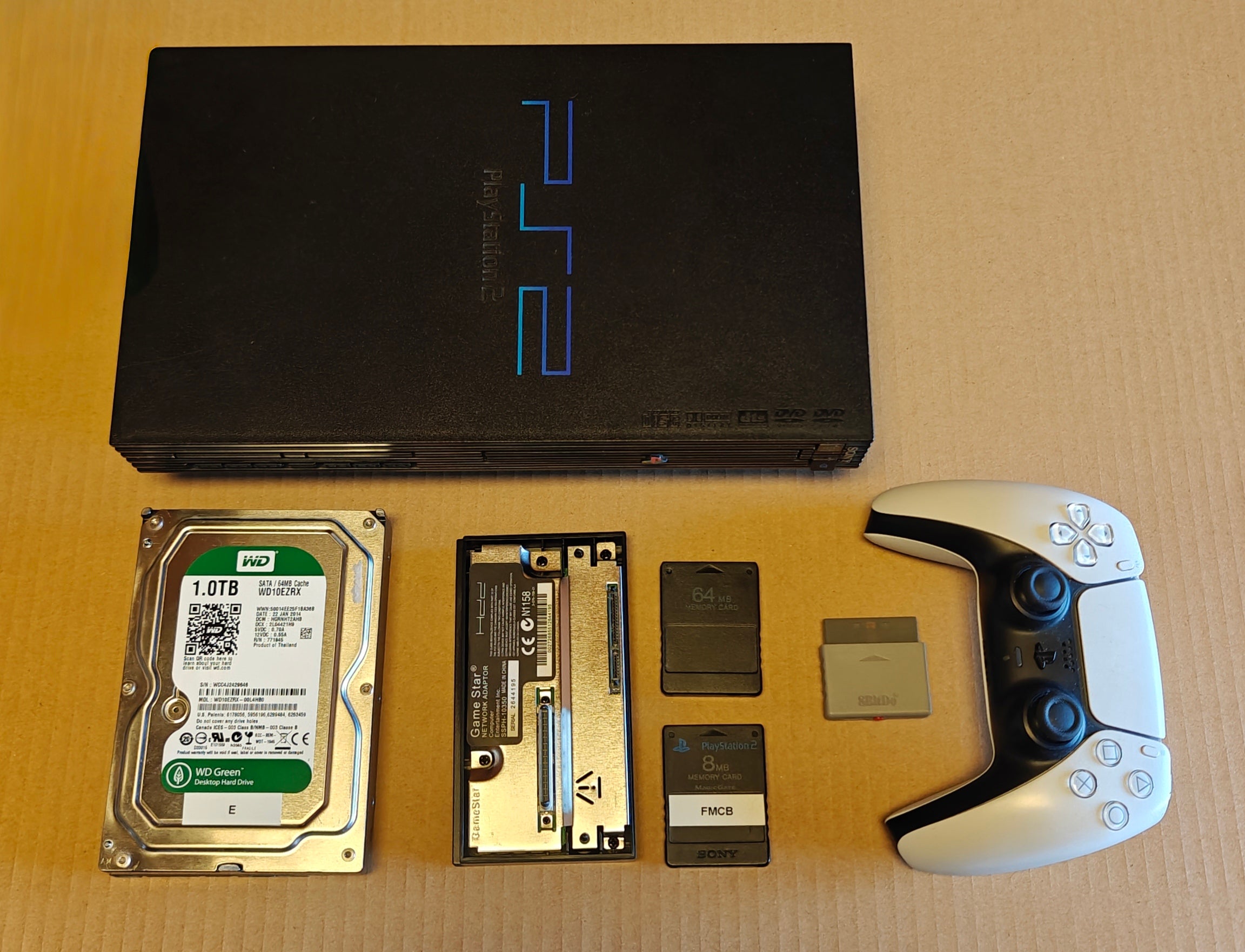 PS2 + 1/2/4 TB Festplatte + Softmod/FMCB