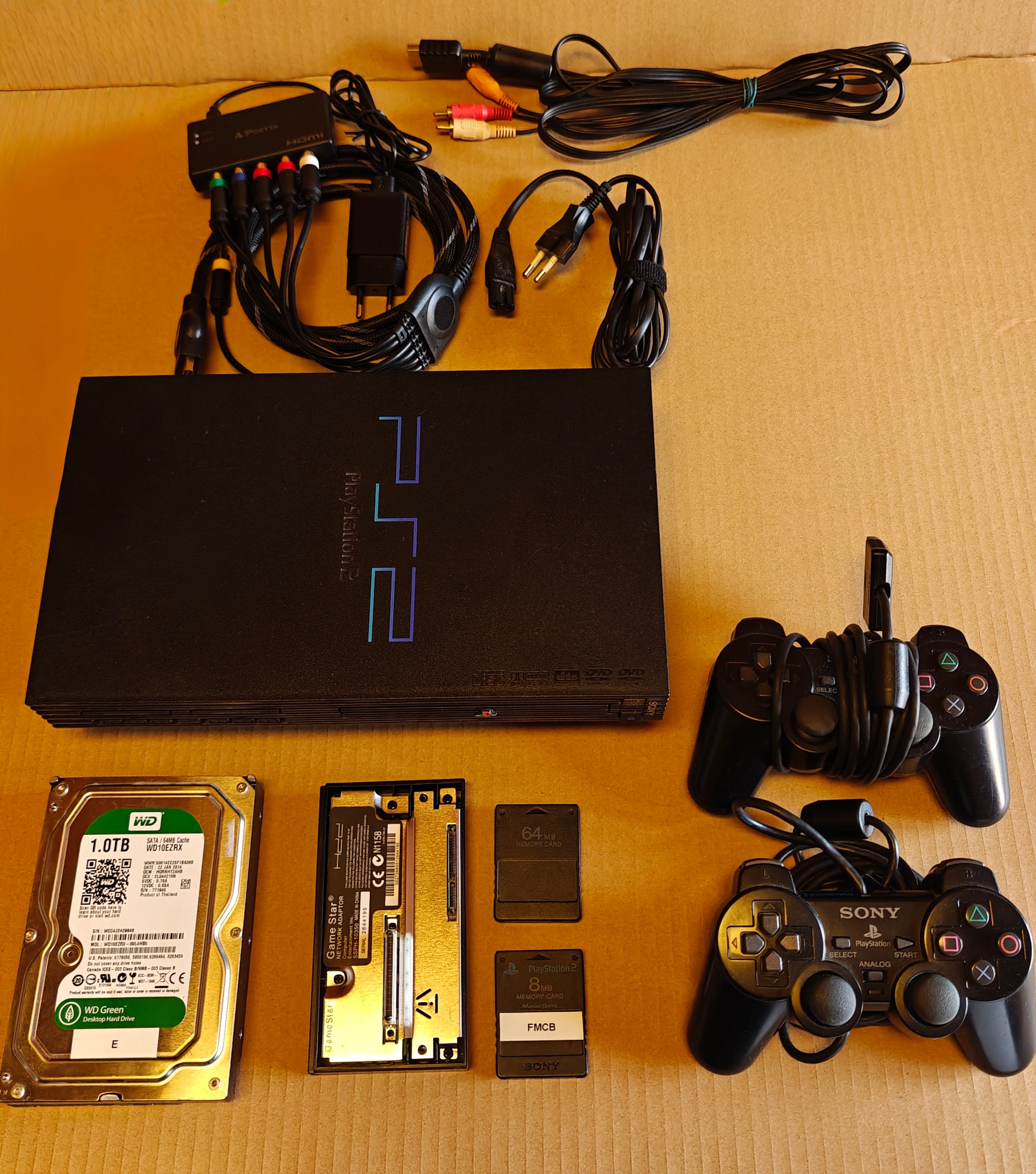 PS2 + 1/2/4 TB Festplatte + Softmod/FMCB
