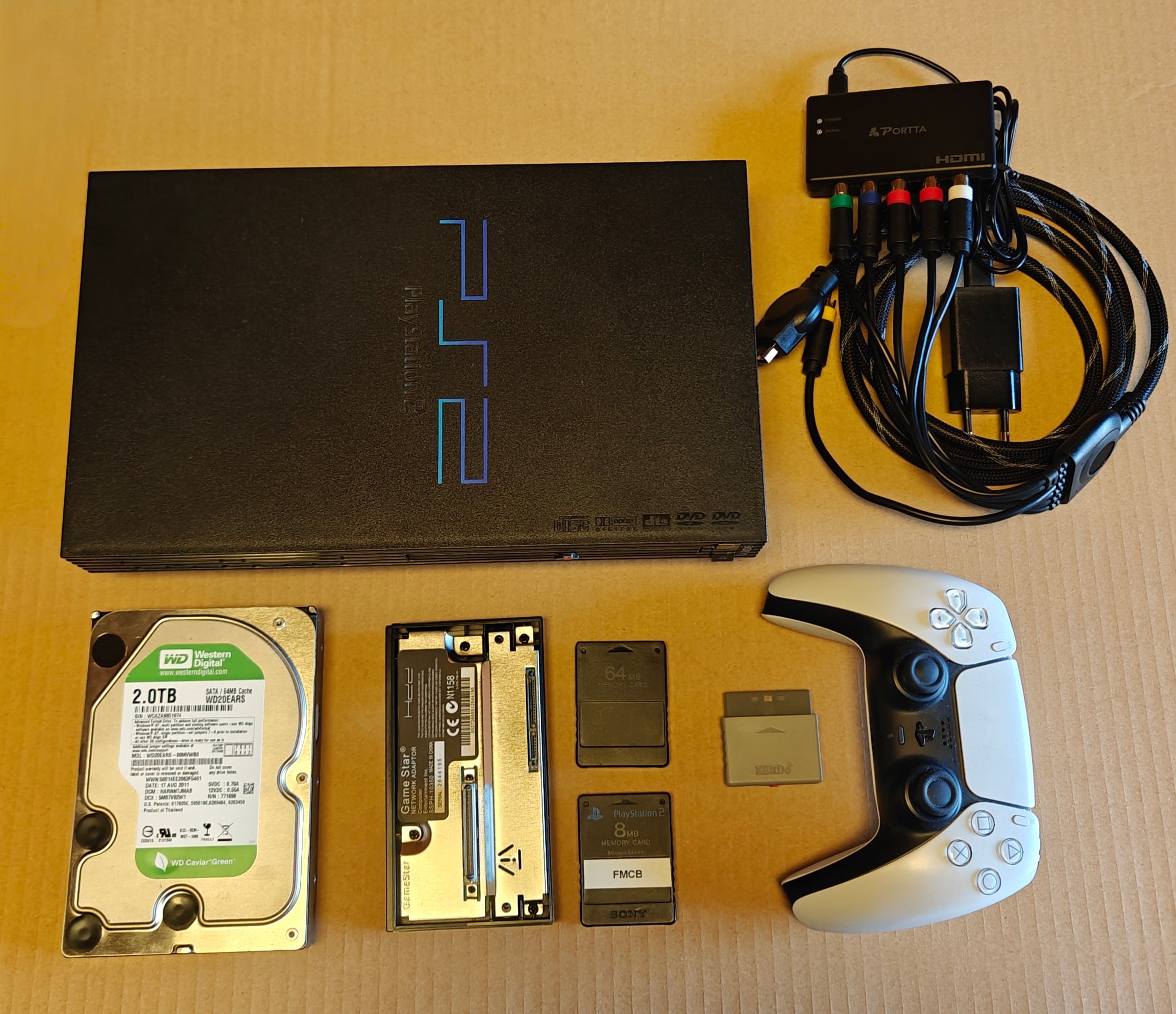 PS2 + 1/2/4 TB Festplatte + Softmod/FMCB