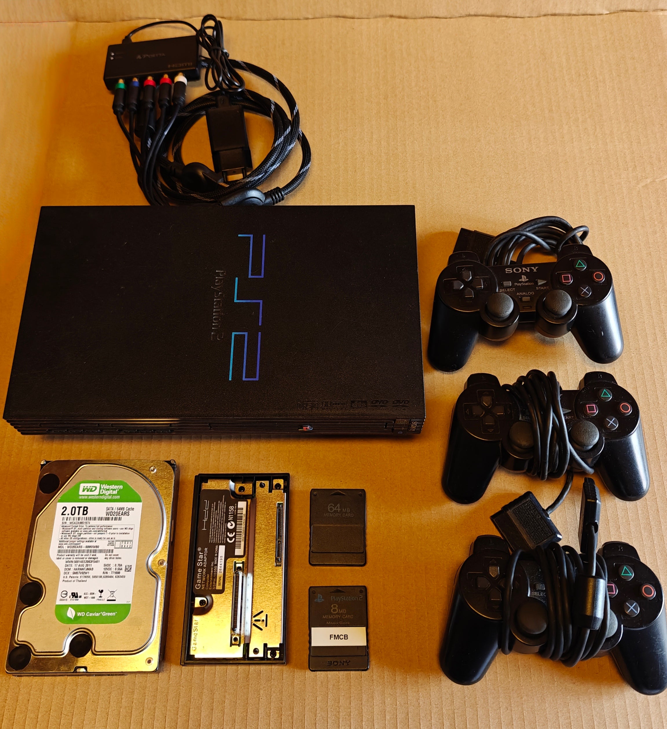 PS2 + 1/2/4 TB Festplatte + Softmod/FMCB