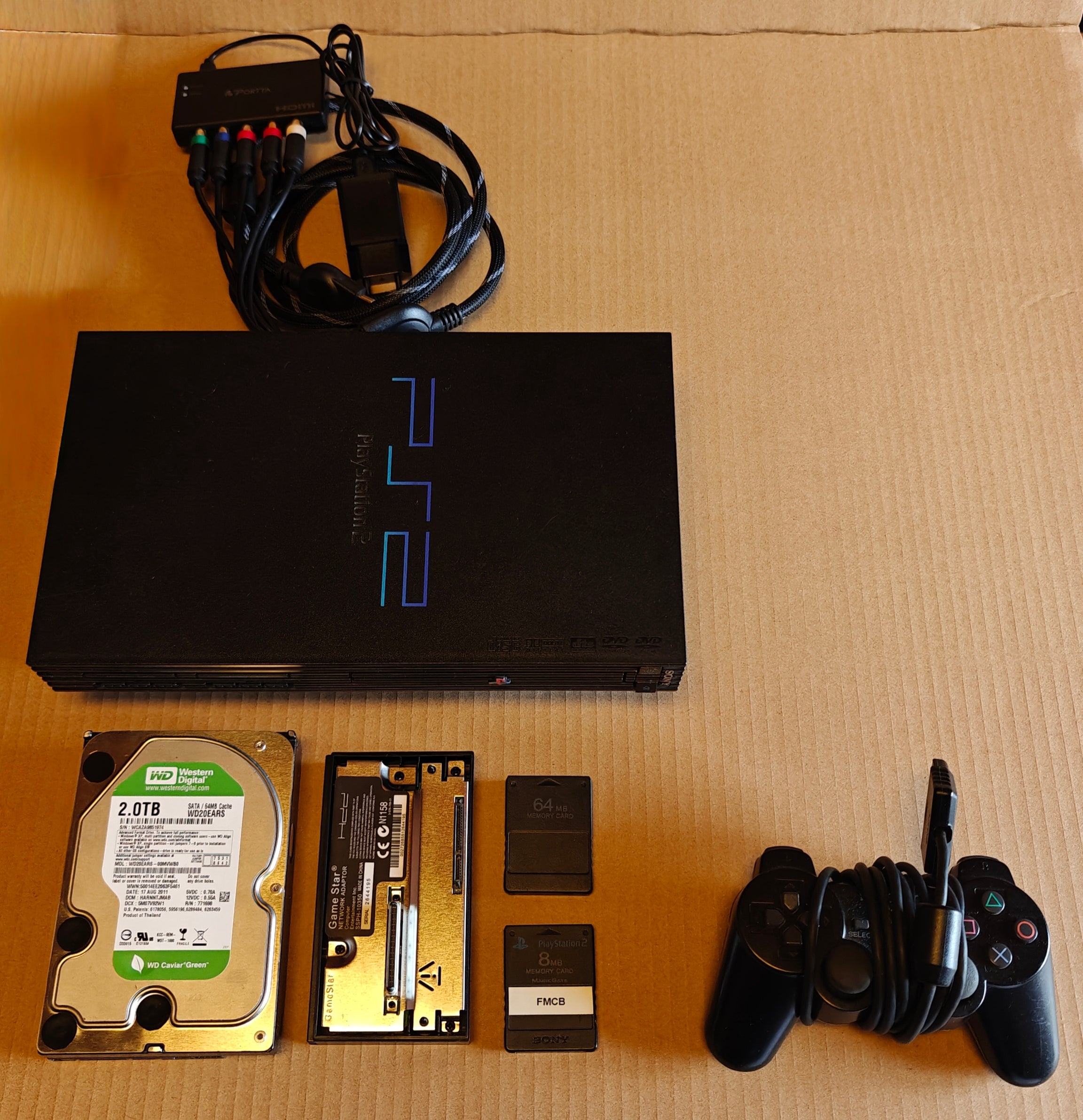 PS2 + 1/2/4 TB Festplatte + Softmod/FMCB