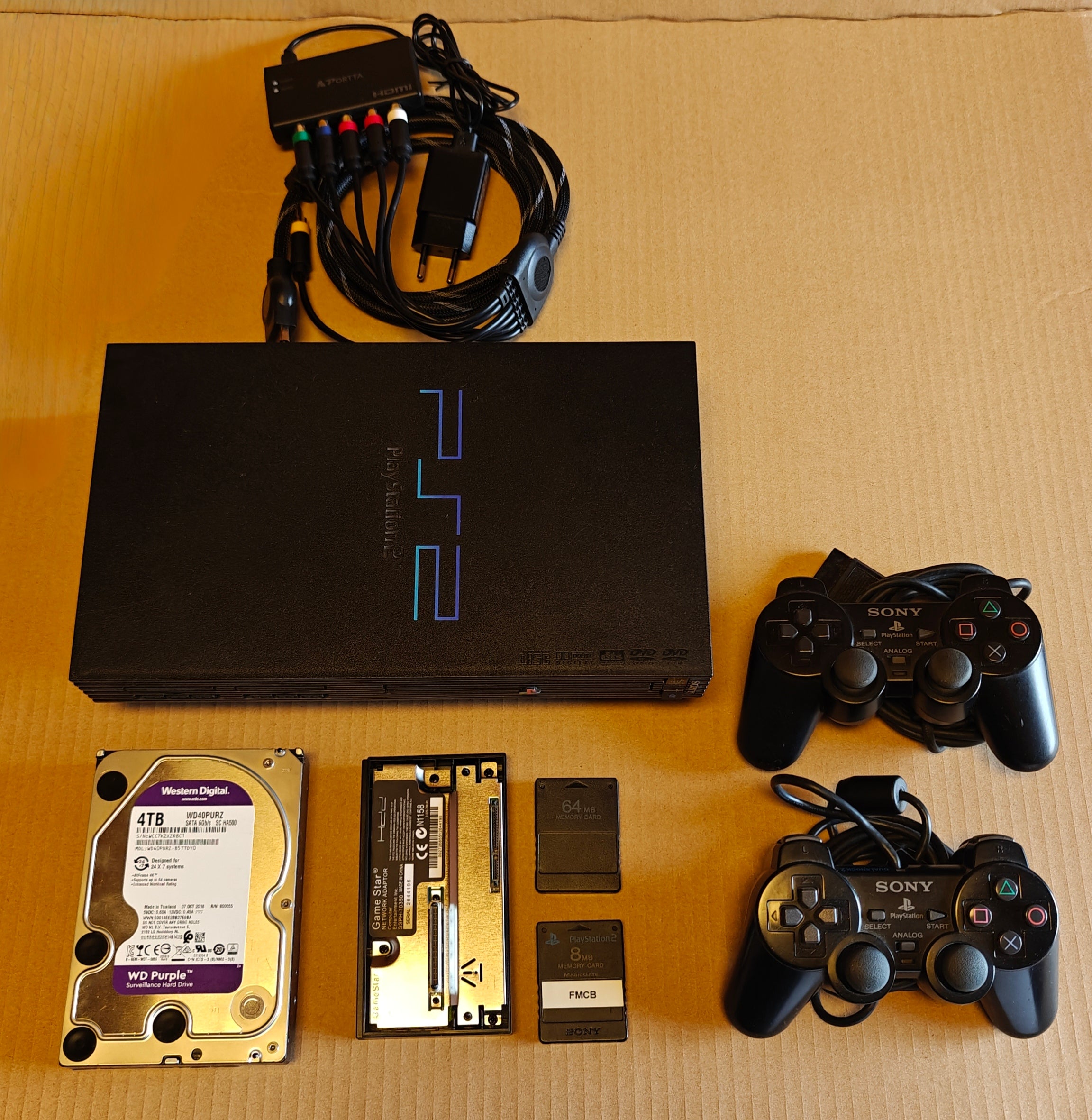 PS2 + 1/2/4 TB Festplatte + Softmod/FMCB