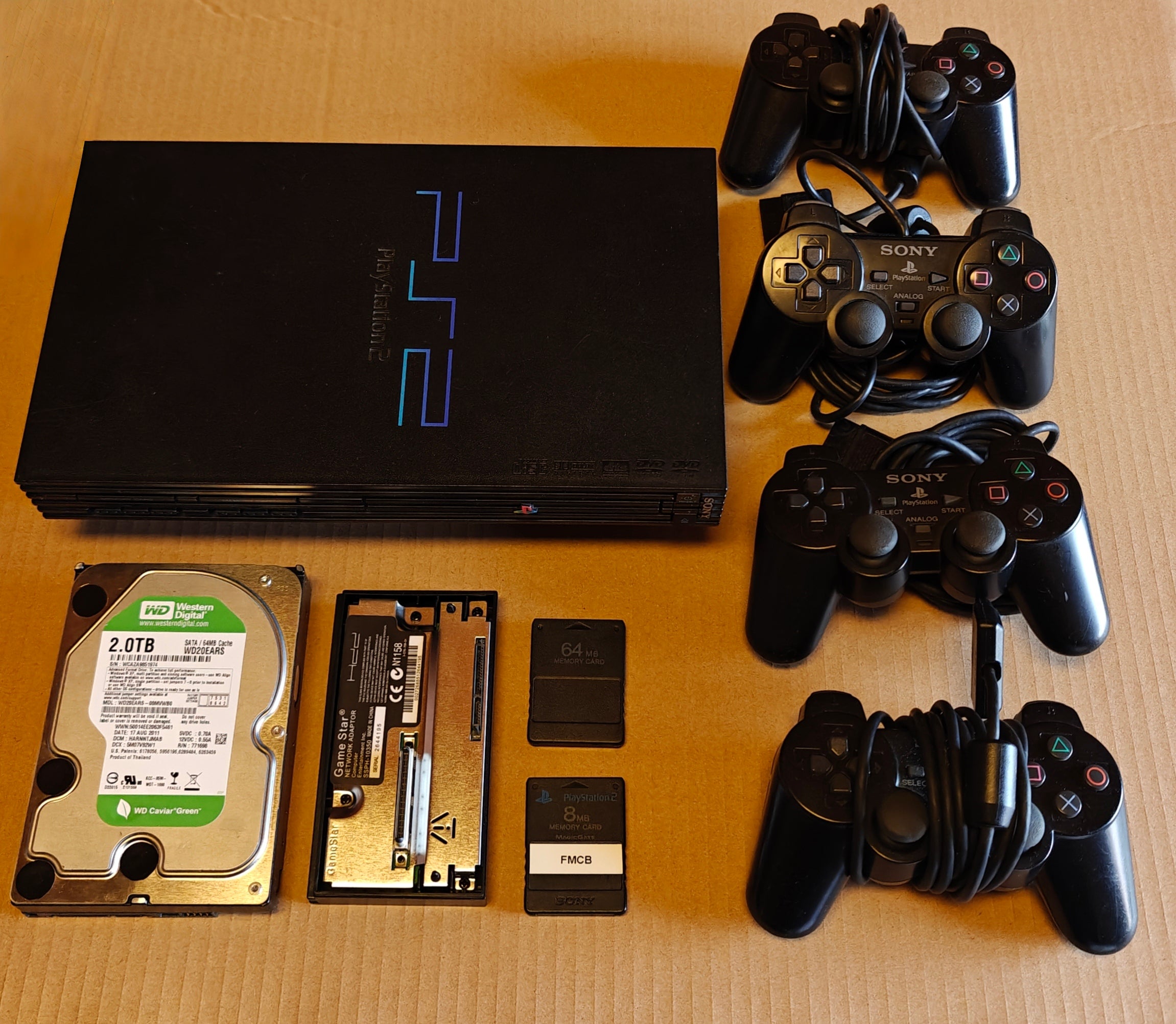 PS2 + 1/2/4 TB Festplatte + Softmod/FMCB
