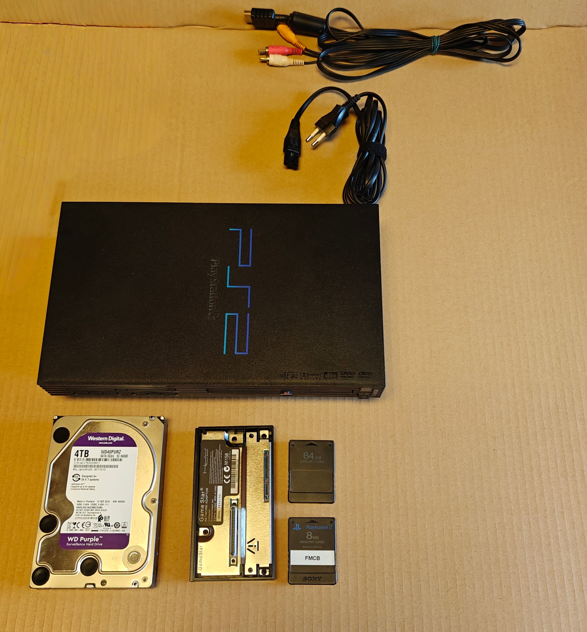 PS2 + 1/2/4 TB Festplatte + Softmod/FMCB