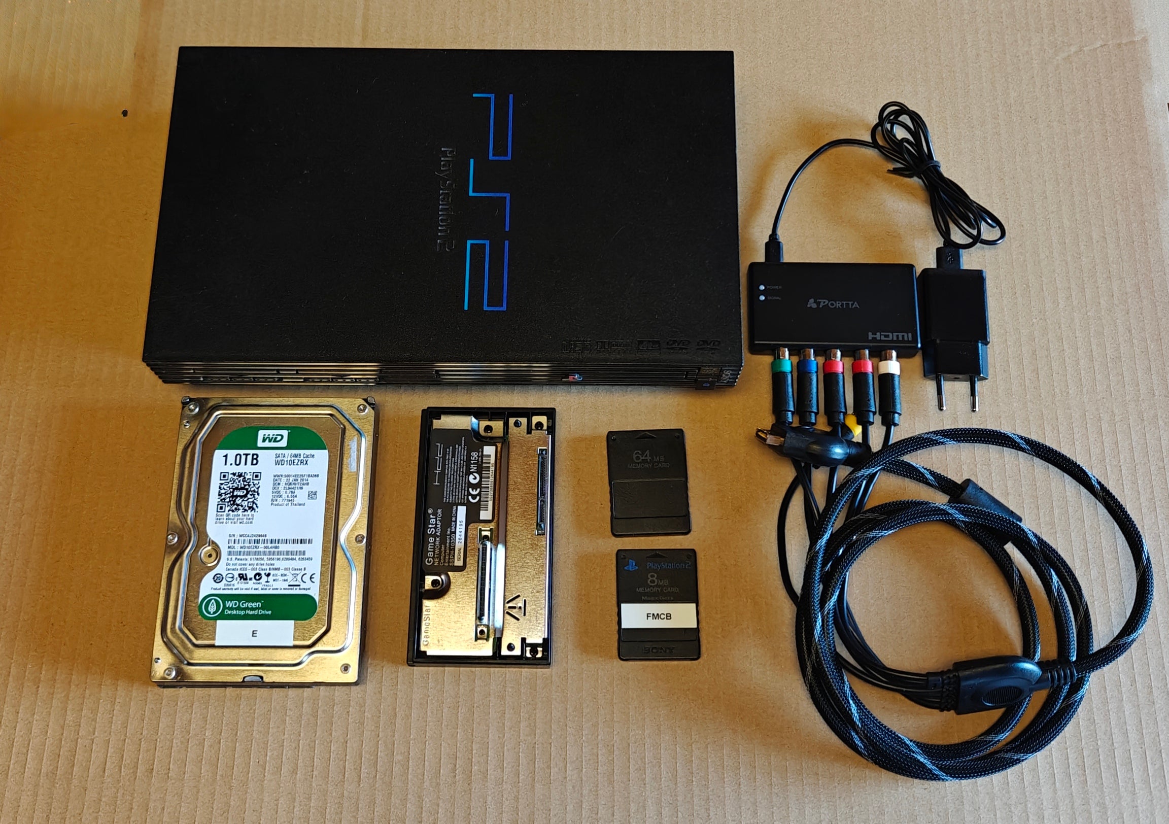 PS2 + 1/2/4 TB Festplatte + Softmod/FMCB