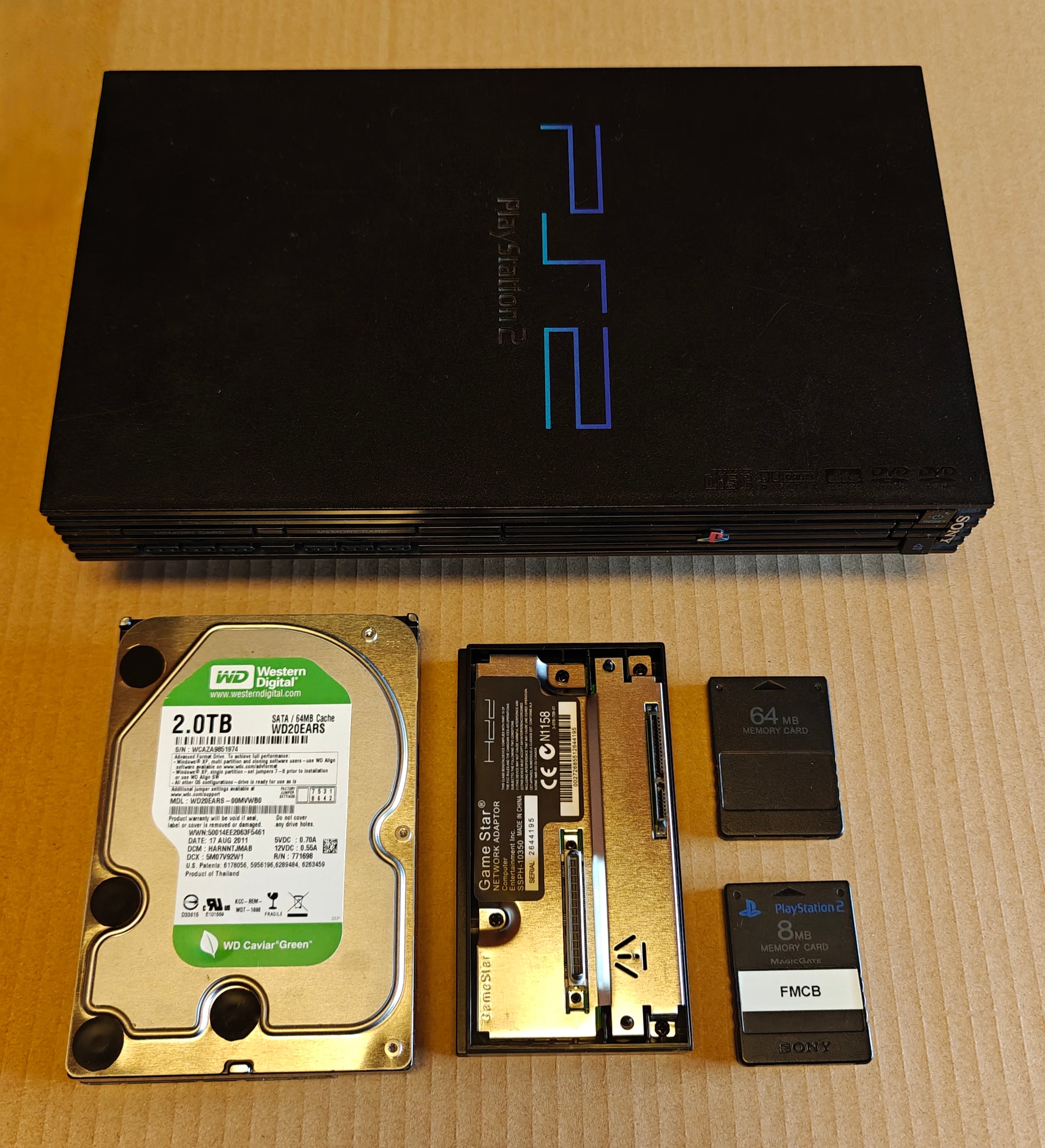 PS2 + 1/2/4 TB Festplatte + Softmod/FMCB