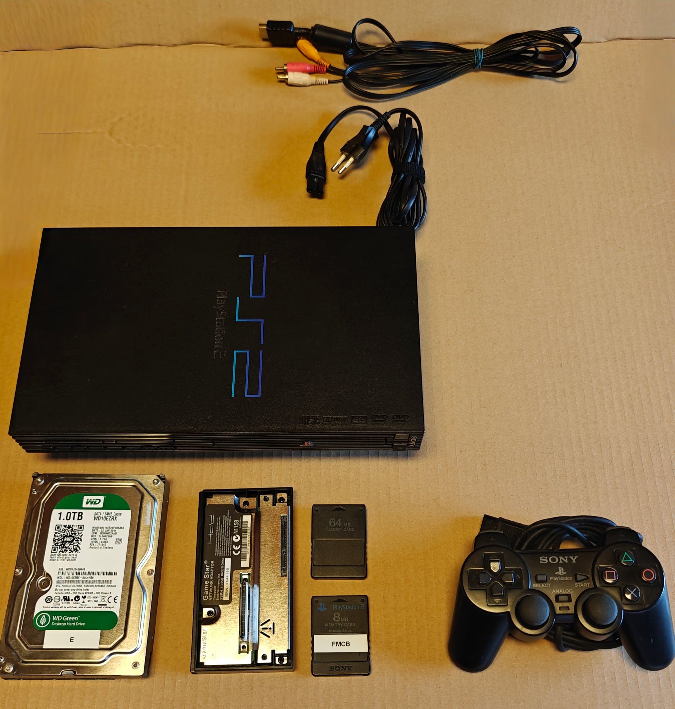 PS2 + 1/2/4 TB Festplatte + Softmod/FMCB