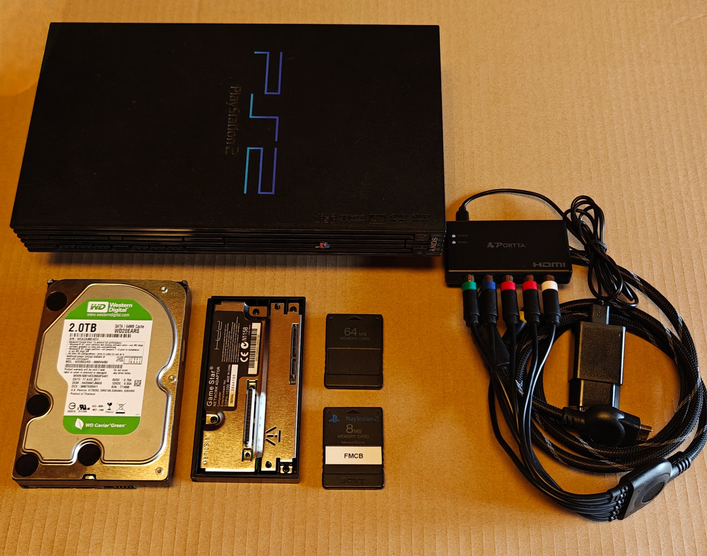 PS2 + 1/2/4 TB Festplatte + Softmod/FMCB