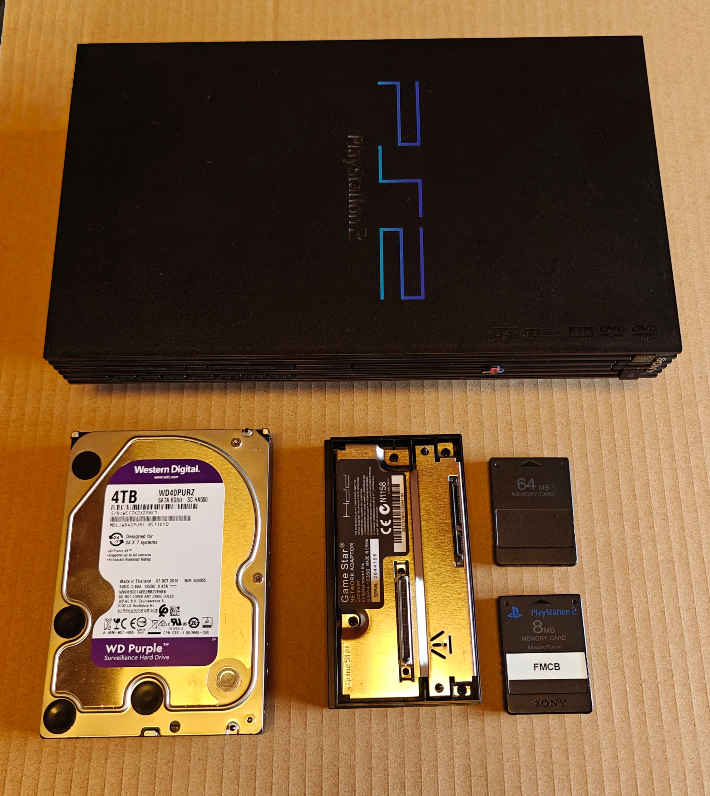 PS2 + 1/2/4 TB Festplatte + Softmod/FMCB