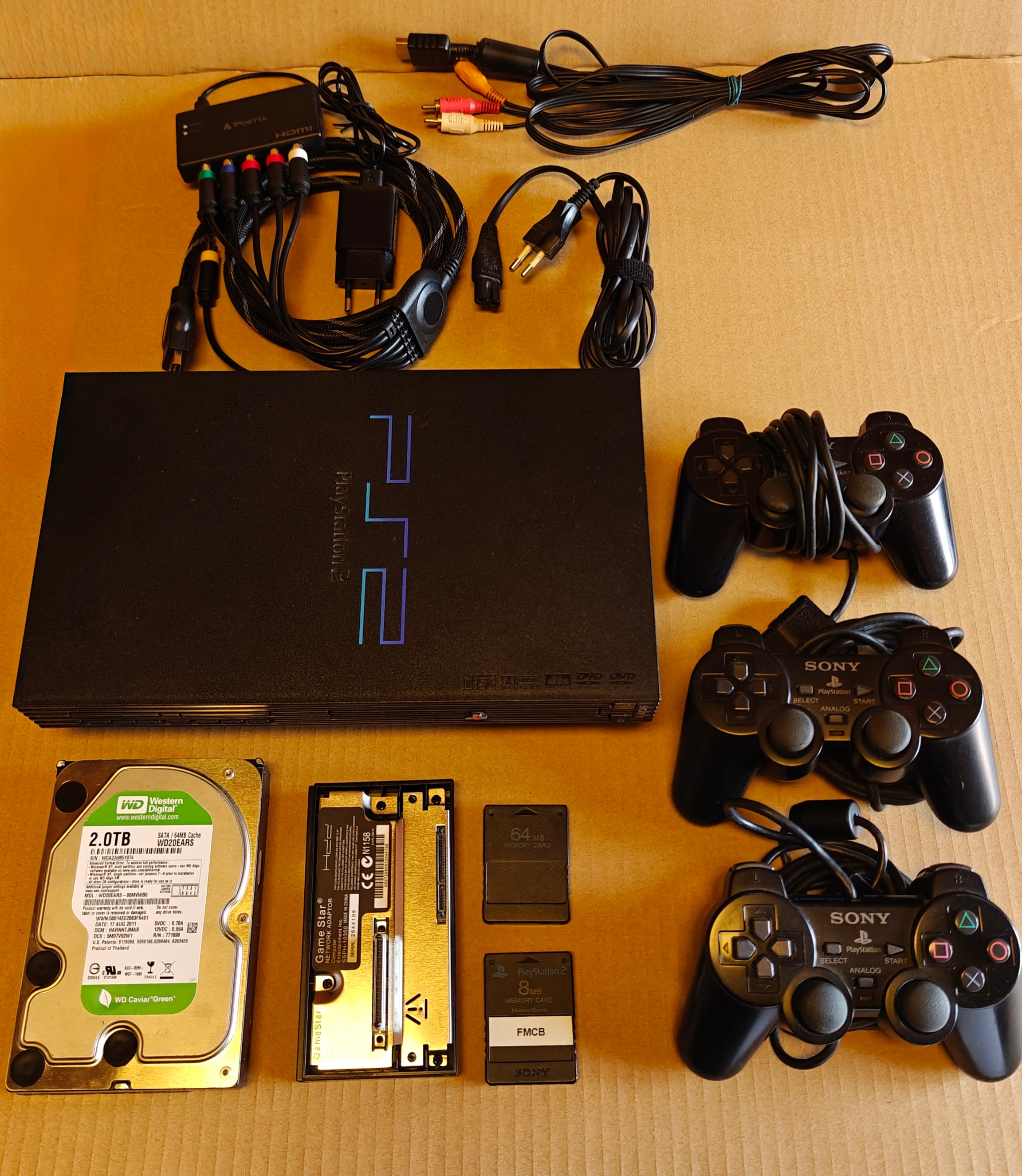 PS2 + 1/2/4 TB Festplatte + Softmod/FMCB