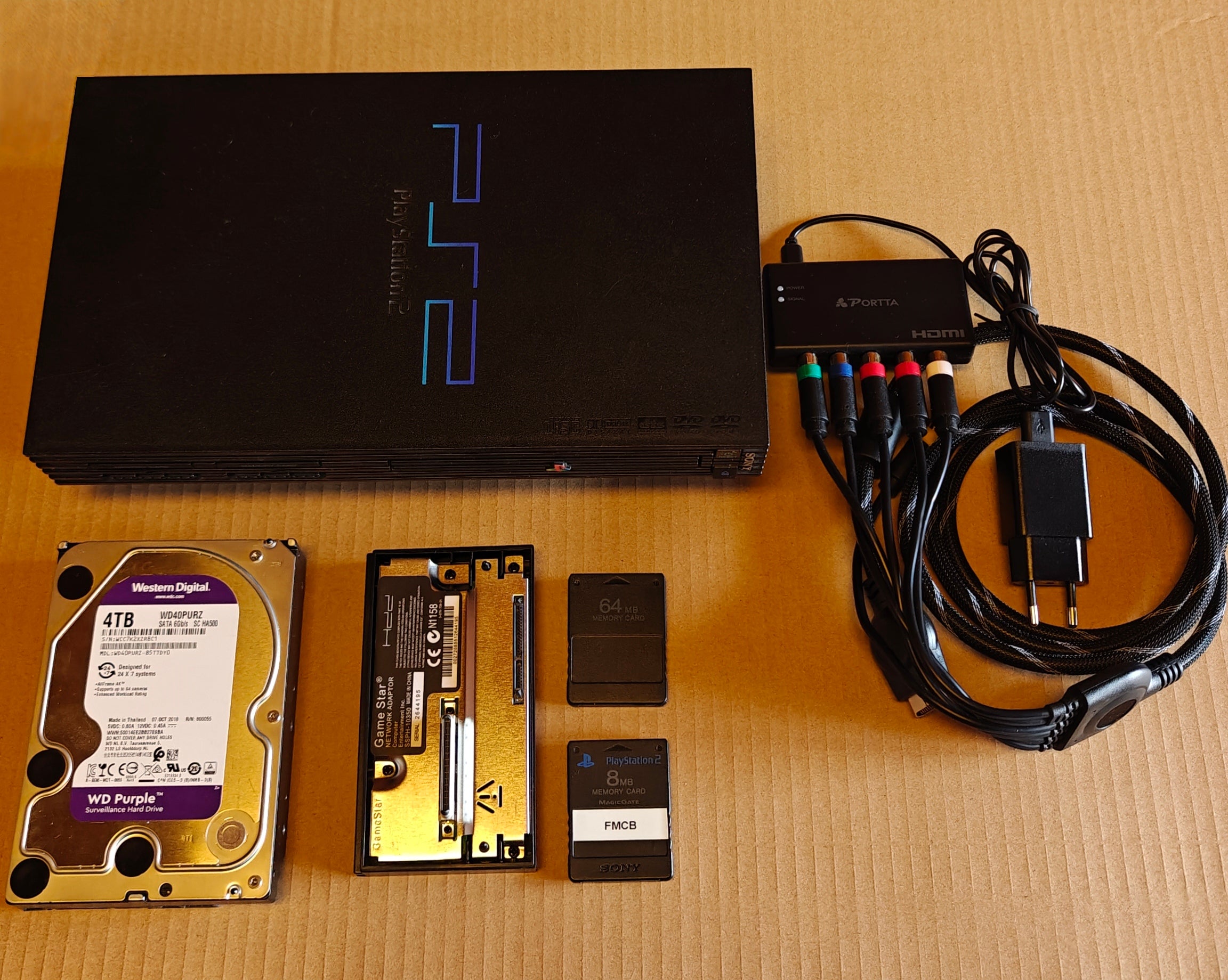 PS2 + 1/2/4 TB Festplatte + Softmod/FMCB