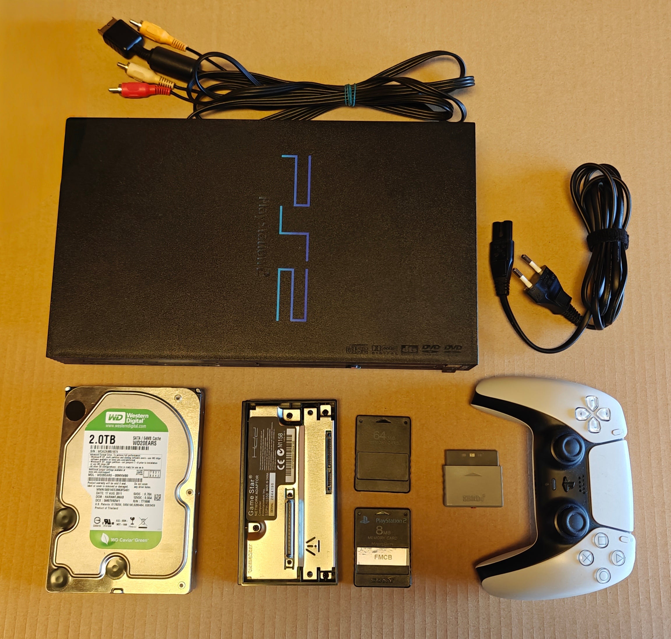 PS2 + 1/2/4 TB Festplatte + Softmod/FMCB