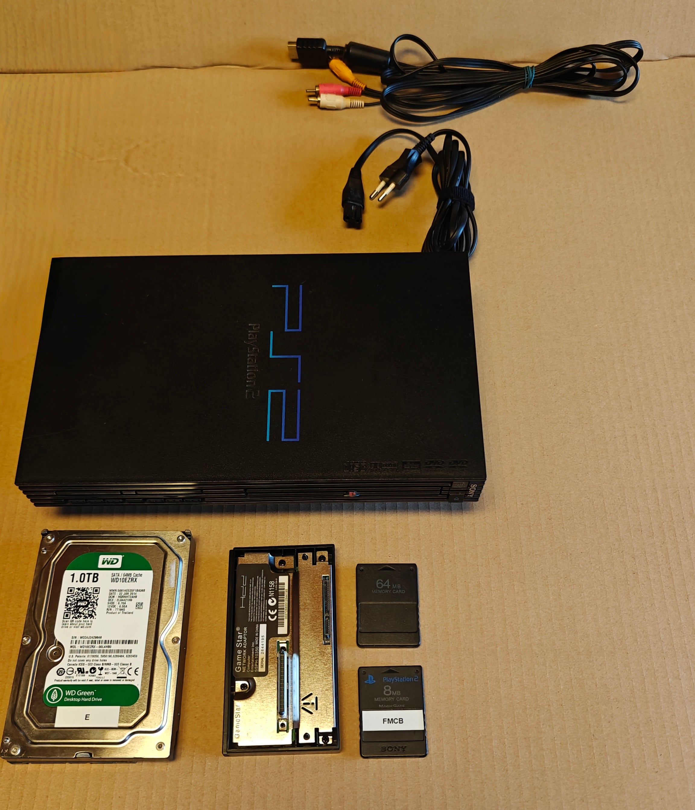 PS2 + 1/2/4 TB Festplatte + Softmod/FMCB
