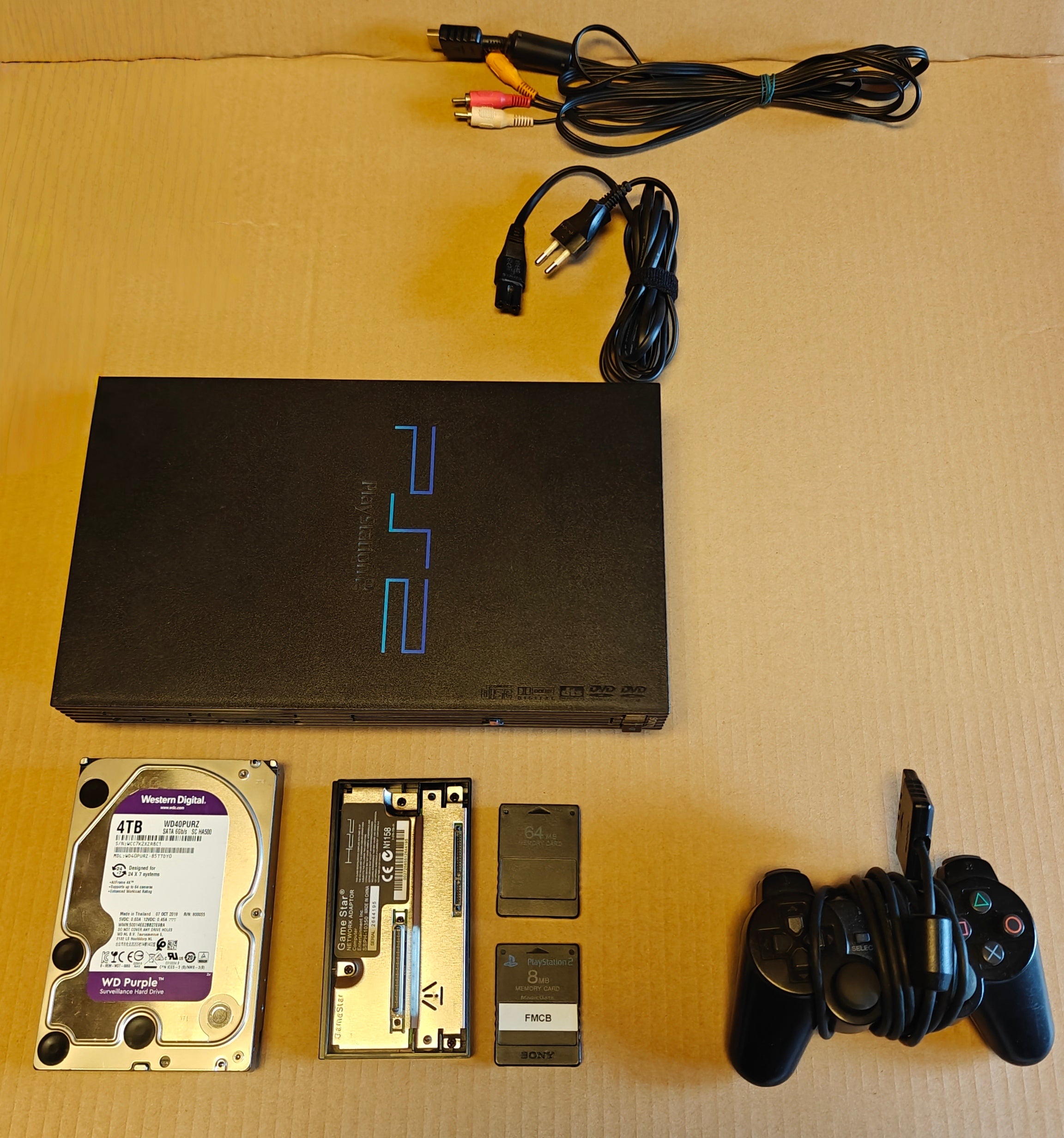 PS2 + 1/2/4 TB Festplatte + Softmod/FMCB