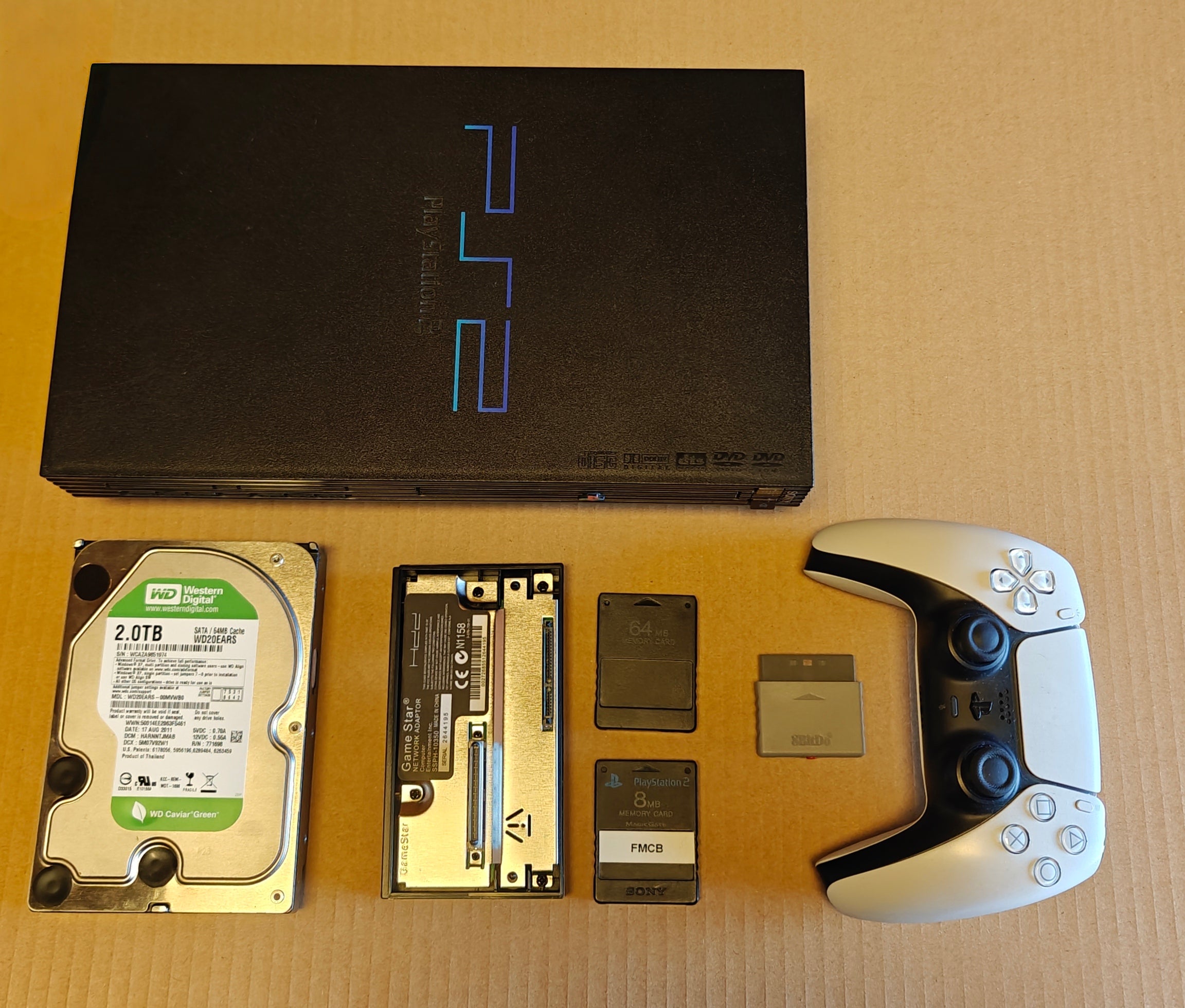 PS2 + 1/2/4 TB Festplatte + Softmod/FMCB