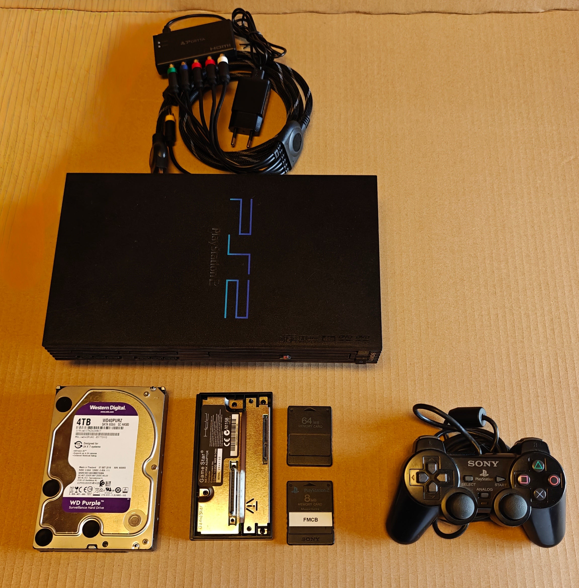 PS2 + 1/2/4 TB Festplatte + Softmod/FMCB