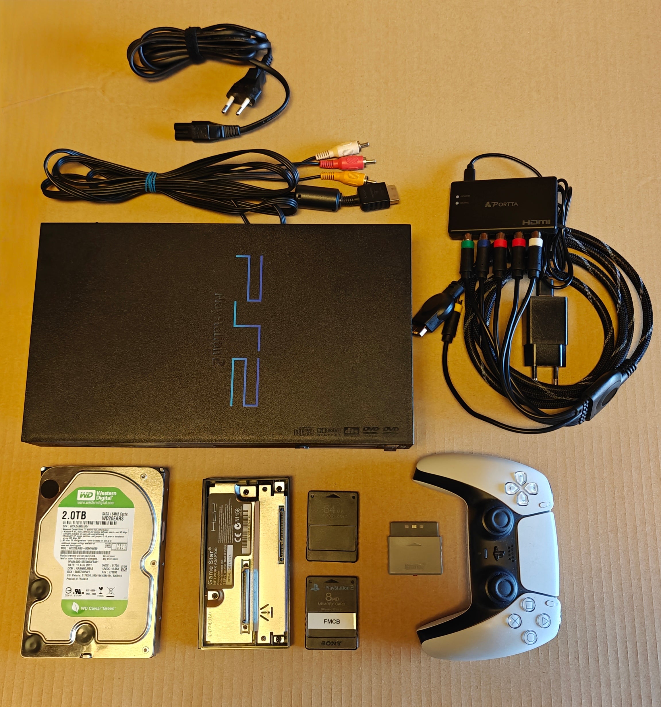 PS2 + 1/2/4 TB Festplatte + Softmod/FMCB