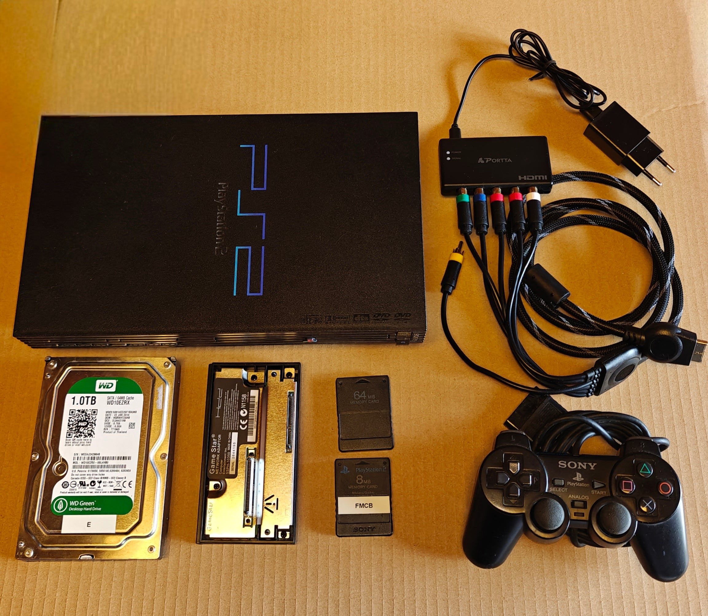 PS2 + 1/2/4 TB Festplatte + Softmod/FMCB