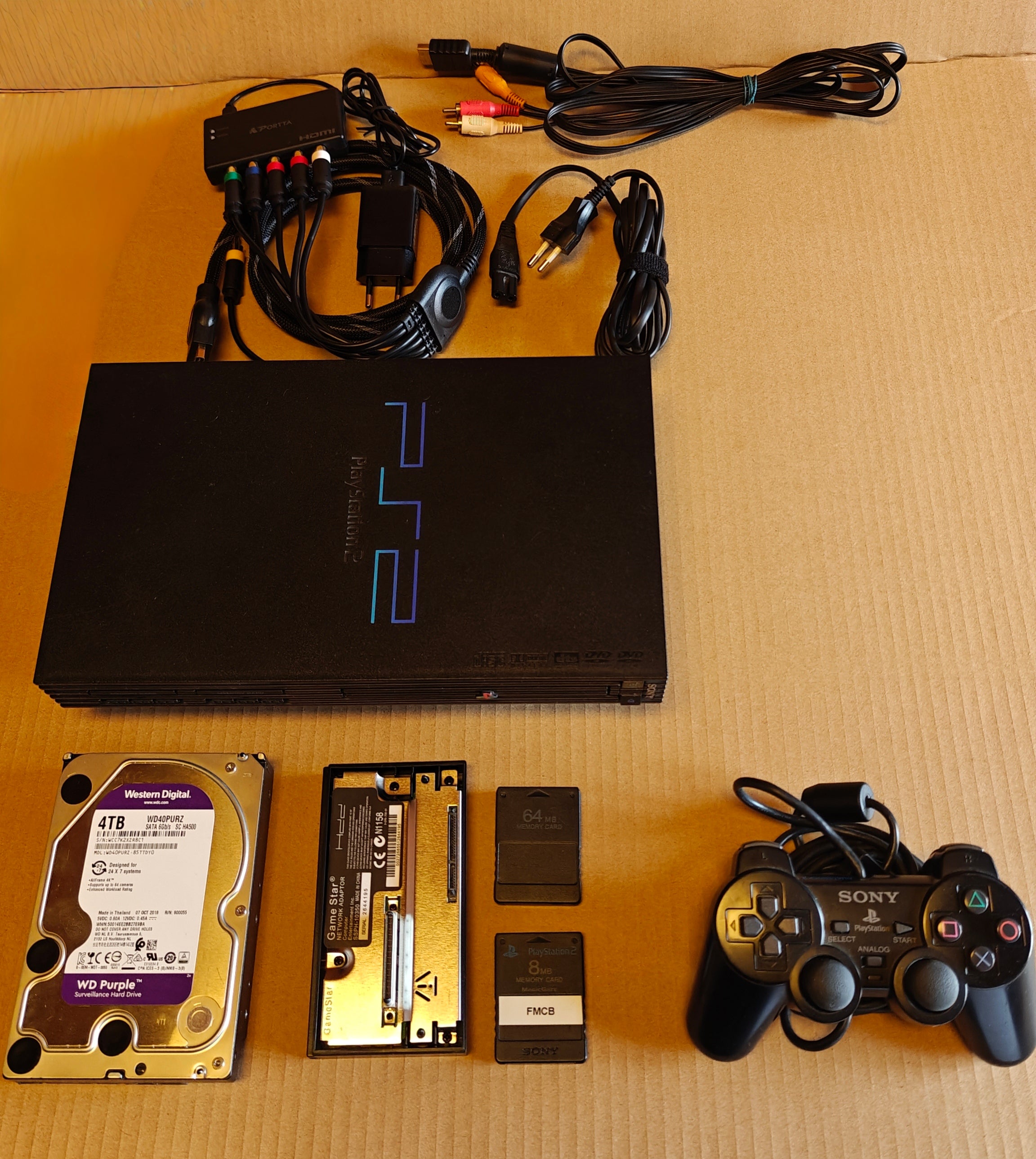 PS2 + 1/2/4 TB Festplatte + Softmod/FMCB