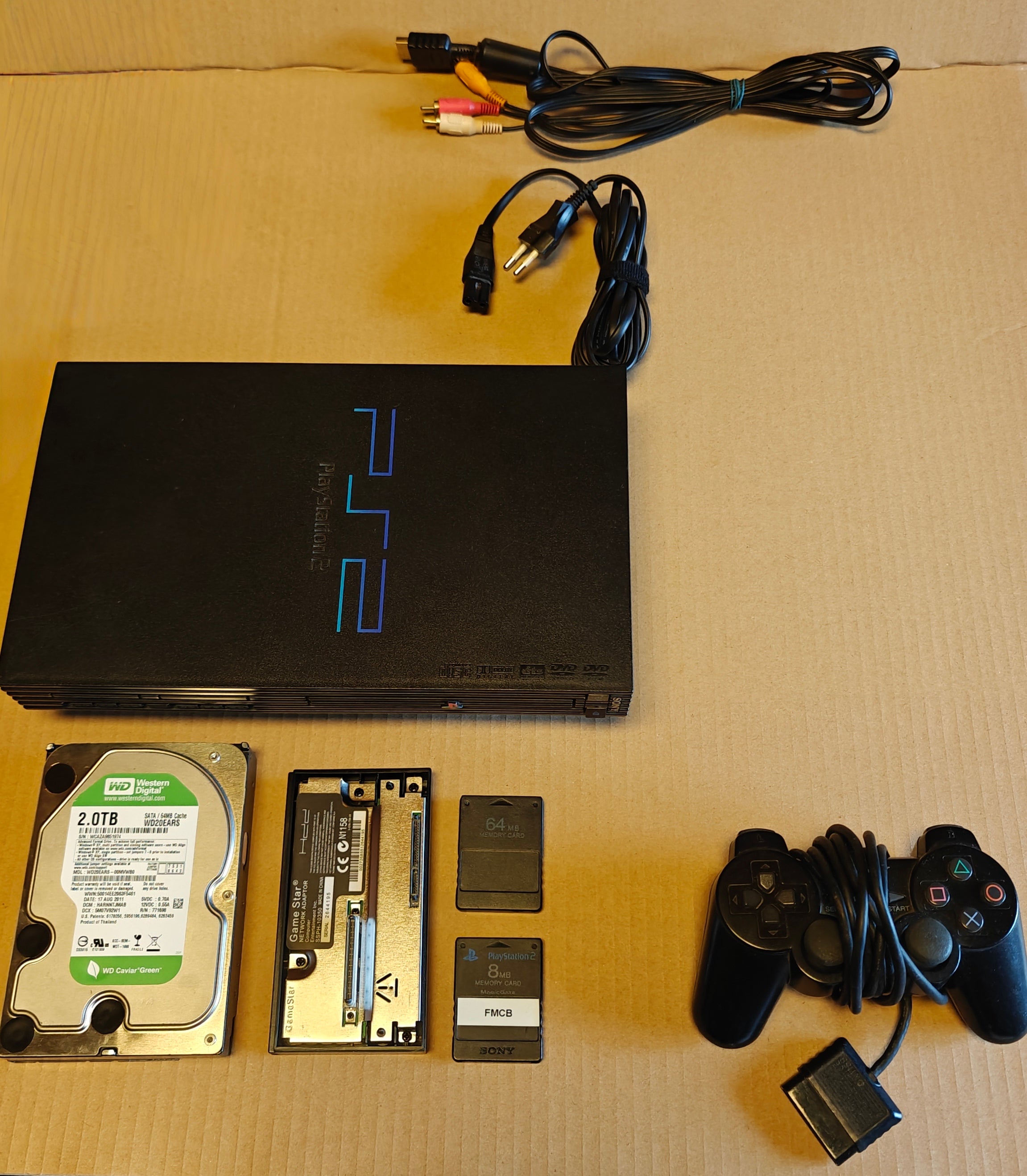 PS2 + 1/2/4 TB Festplatte + Softmod/FMCB