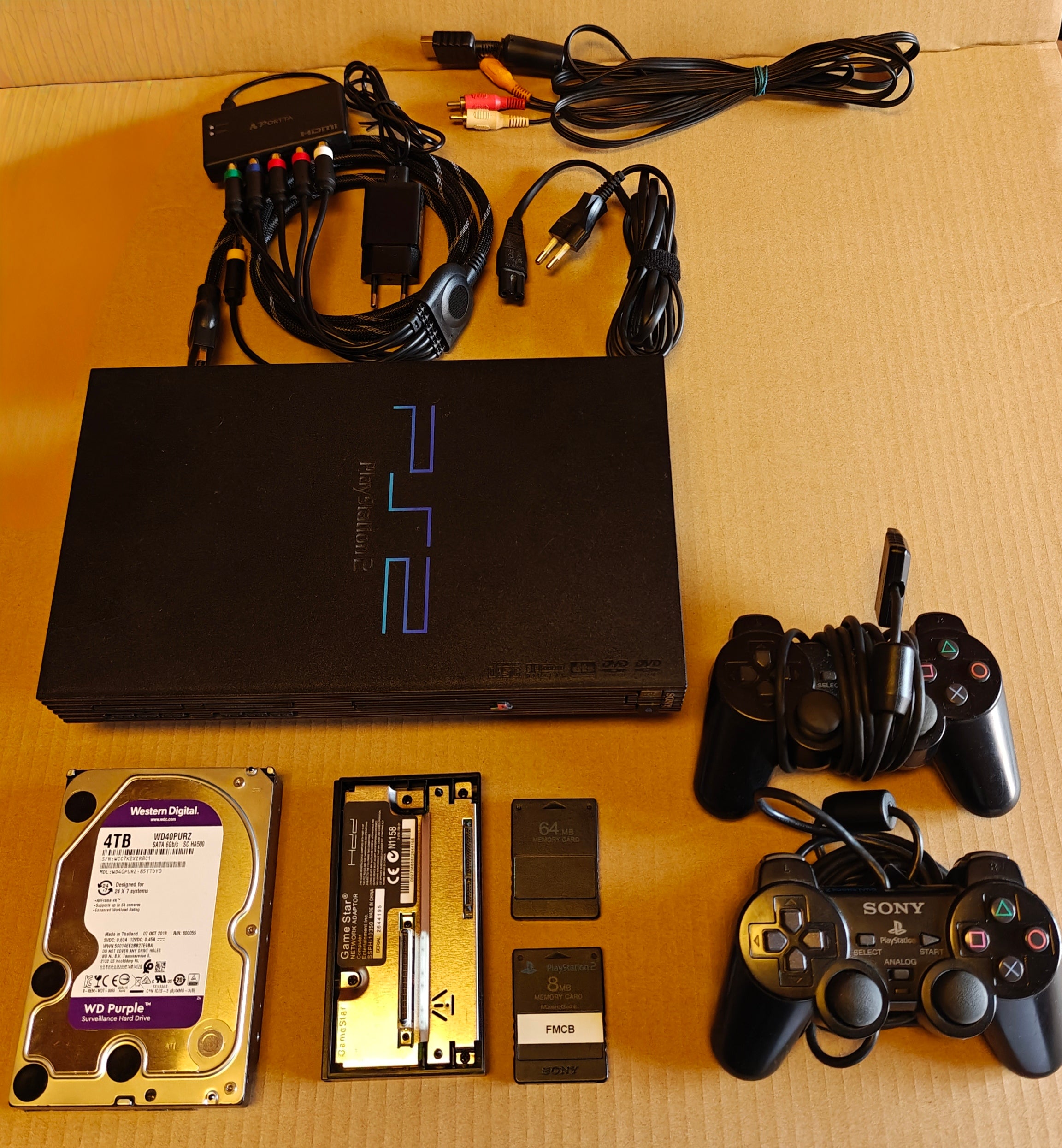 PS2 + 1/2/4 TB Festplatte + Softmod/FMCB