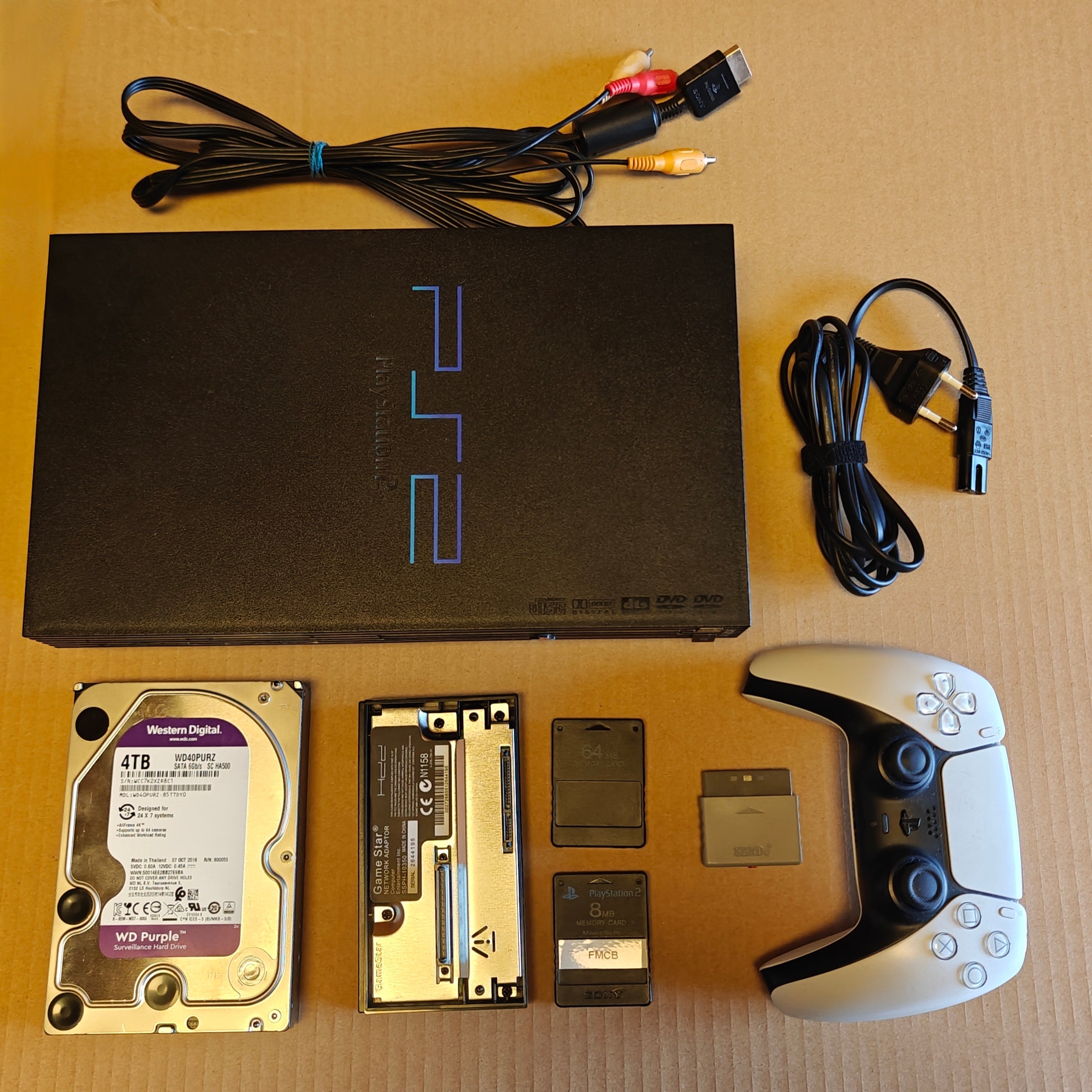 PS2 + 1/2/4 TB Festplatte + Softmod/FMCB