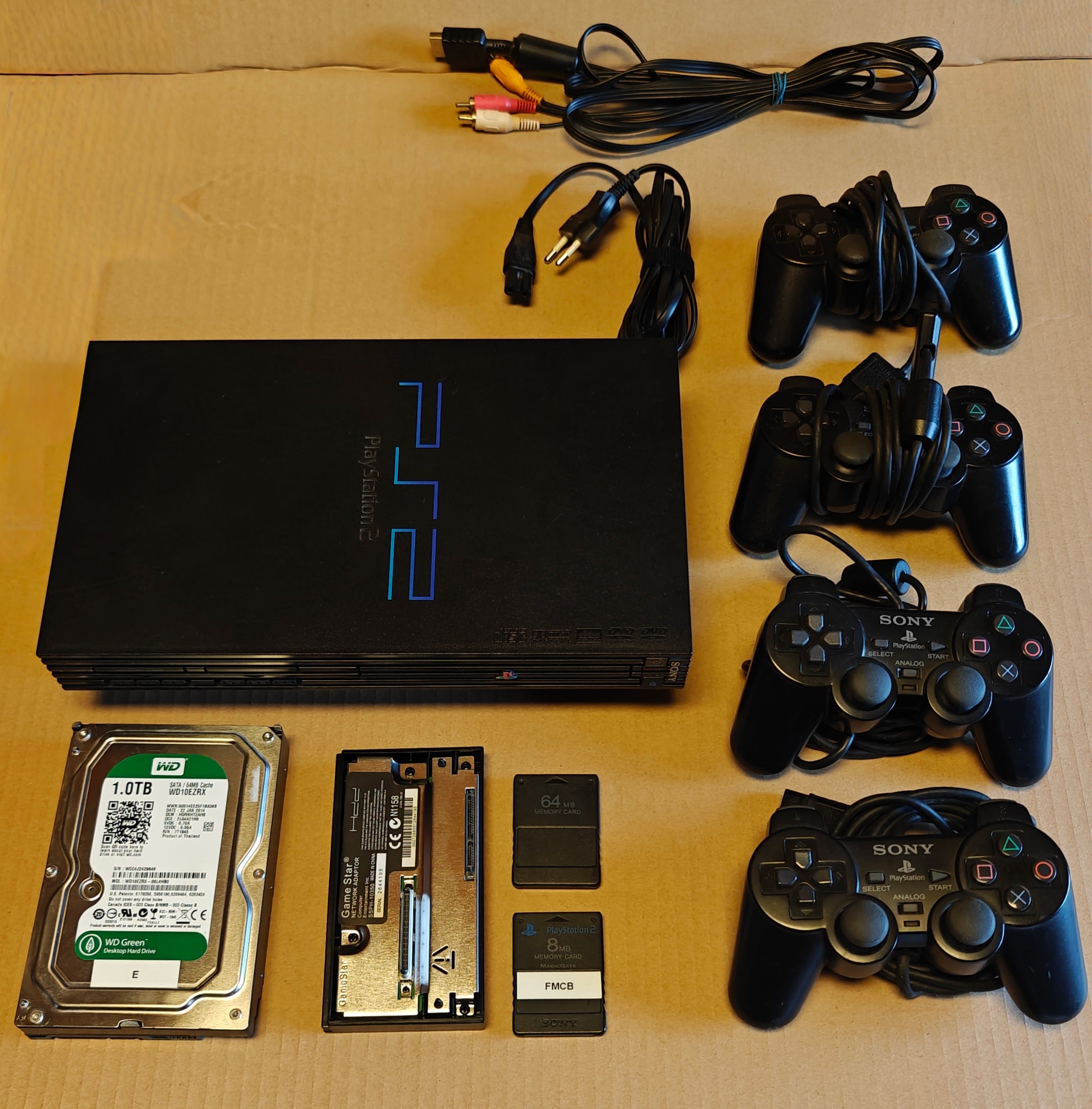 PS2 + 1/2/4 TB Festplatte + Softmod/FMCB