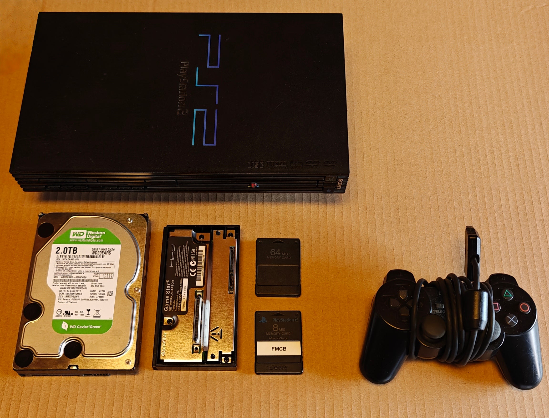 PS2 + 1/2/4 TB Festplatte + Softmod/FMCB