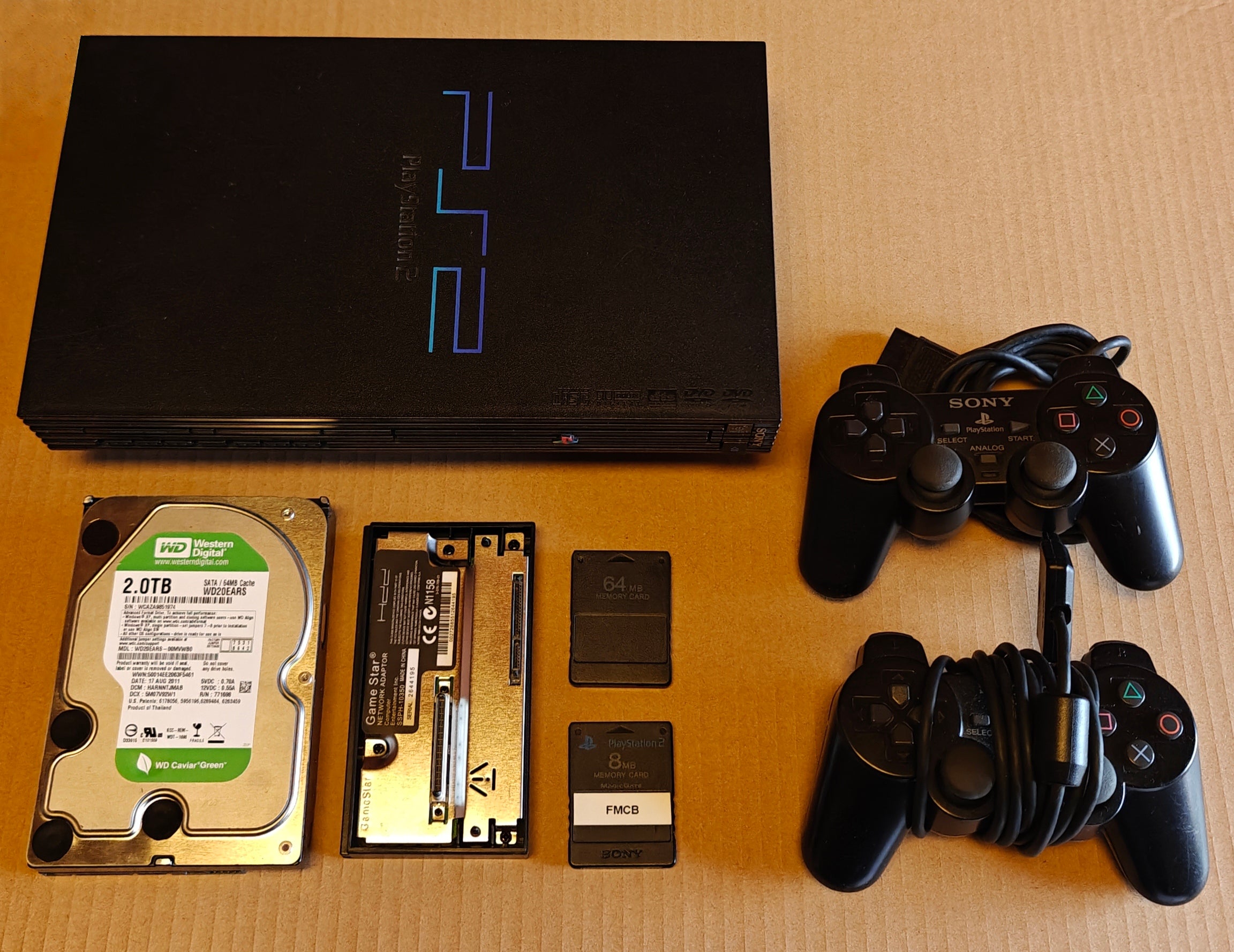 PS2 + 1/2/4 TB Festplatte + Softmod/FMCB