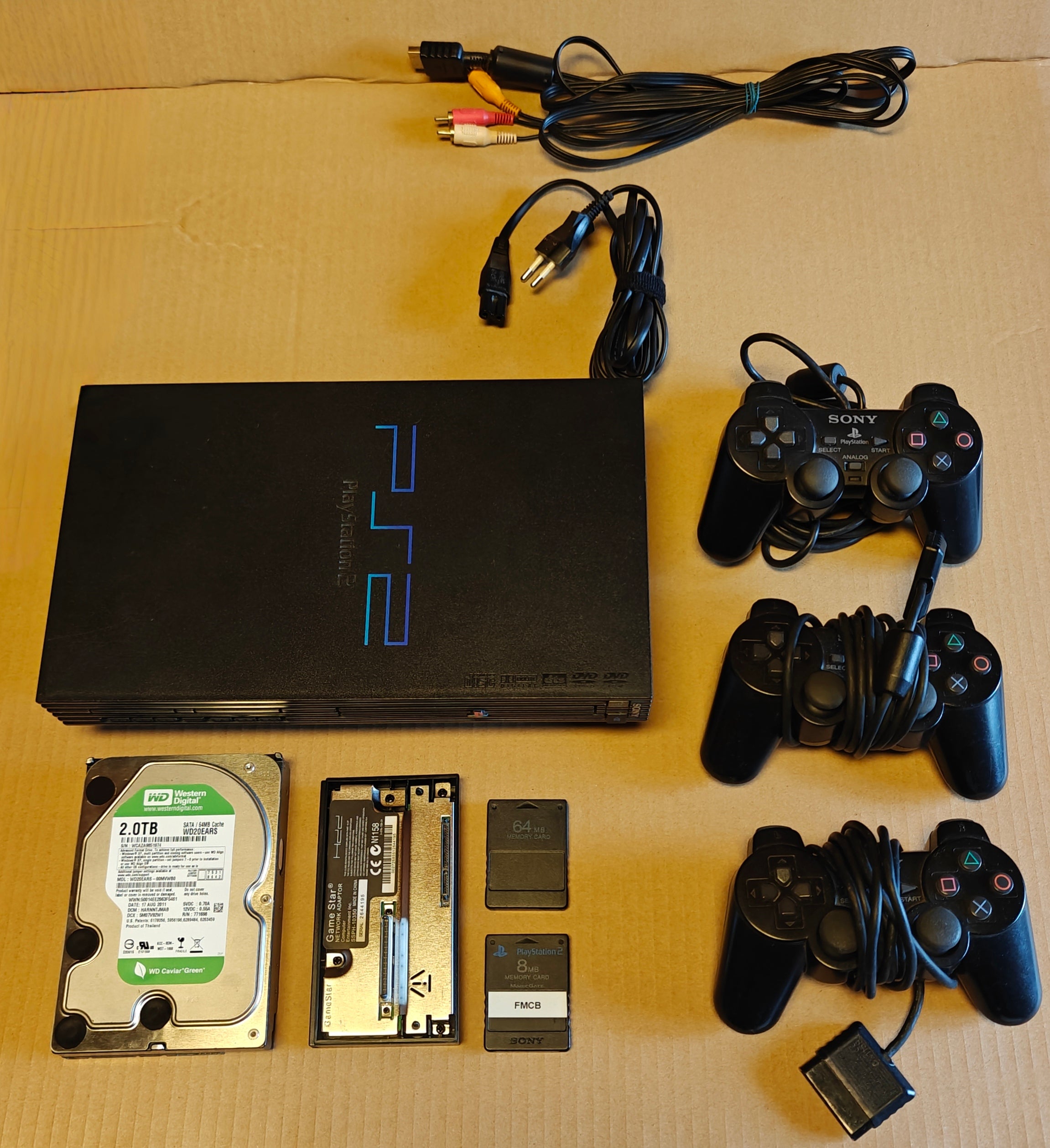 PS2 + 1/2/4 TB Festplatte + Softmod/FMCB