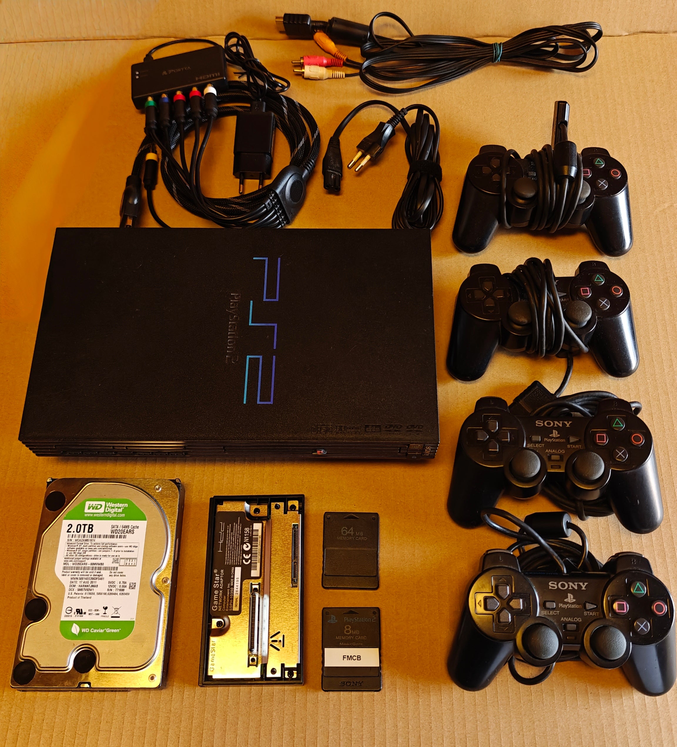 PS2 + 1/2/4 TB Festplatte + Softmod/FMCB