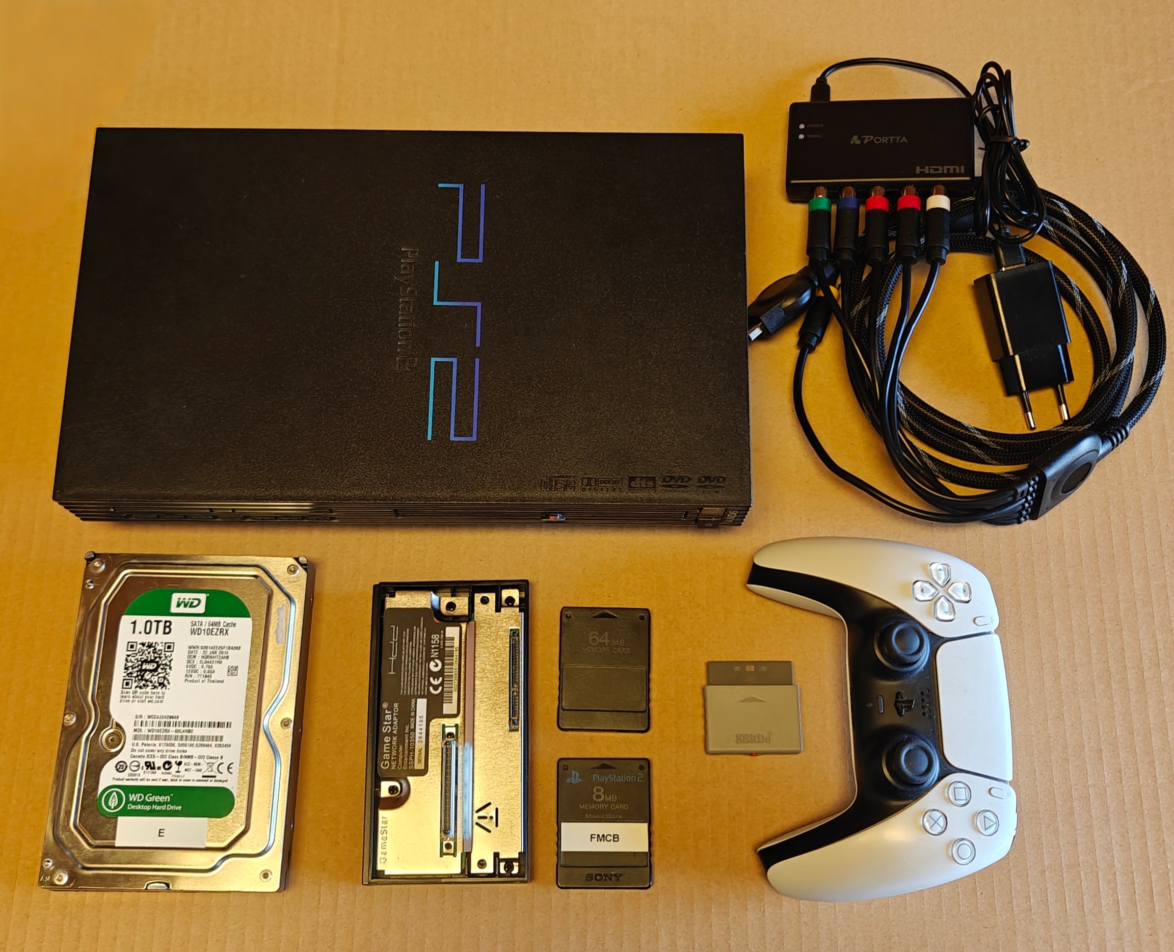 PS2 + 1/2/4 TB Festplatte + Softmod/FMCB