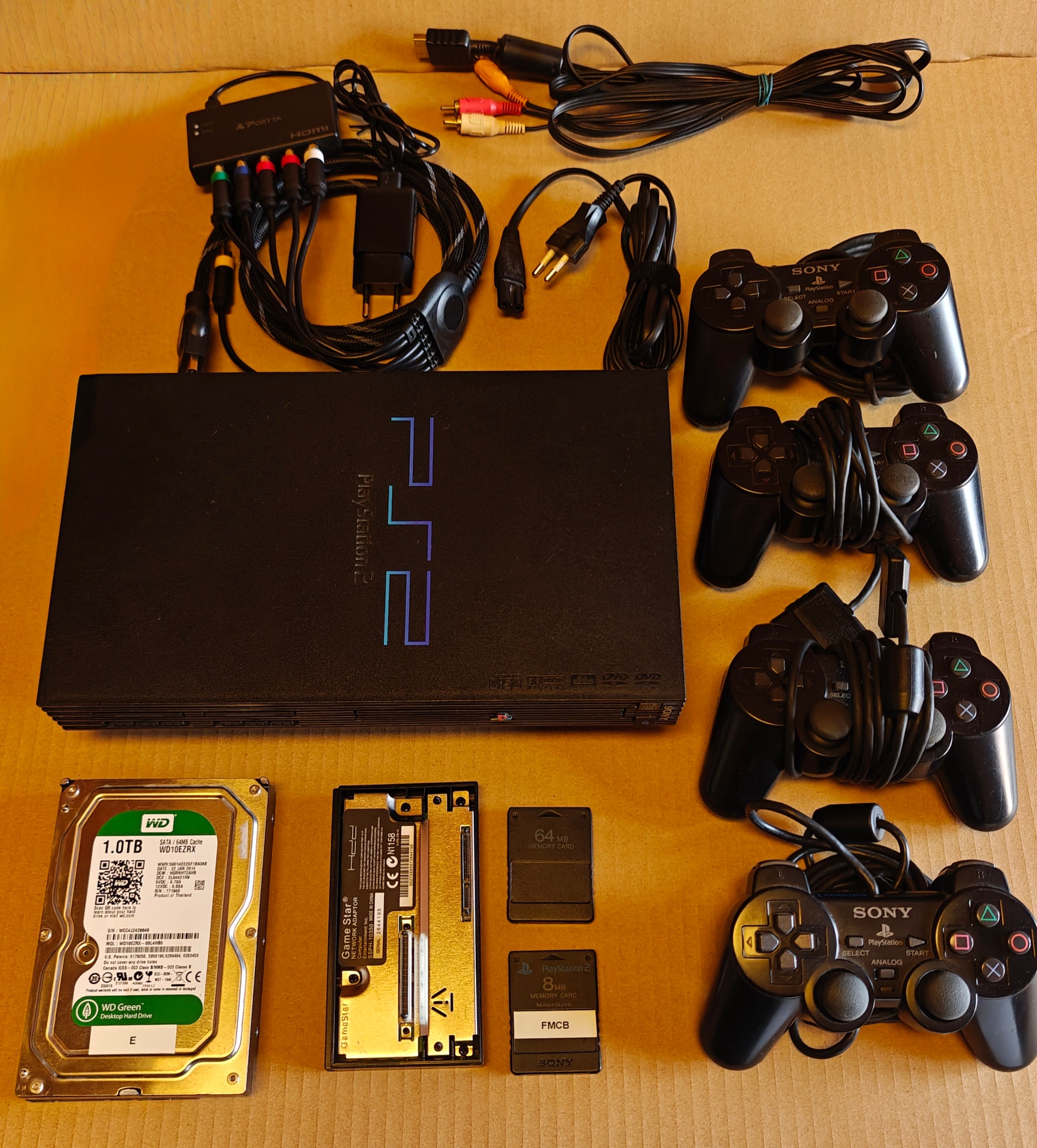 PS2 + 1/2/4 TB Festplatte + Softmod/FMCB