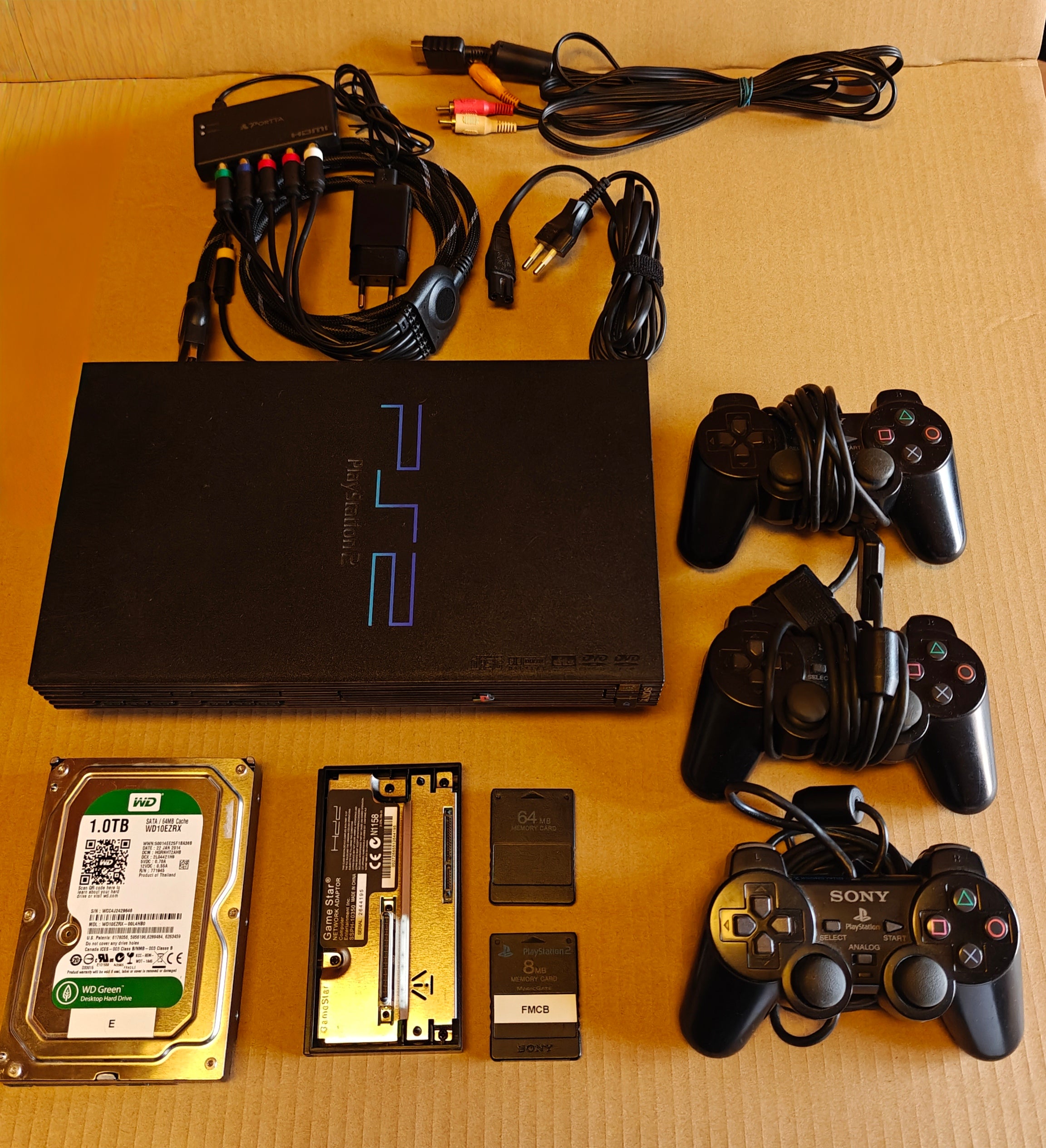 PS2 + 1/2/4 TB Festplatte + Softmod/FMCB