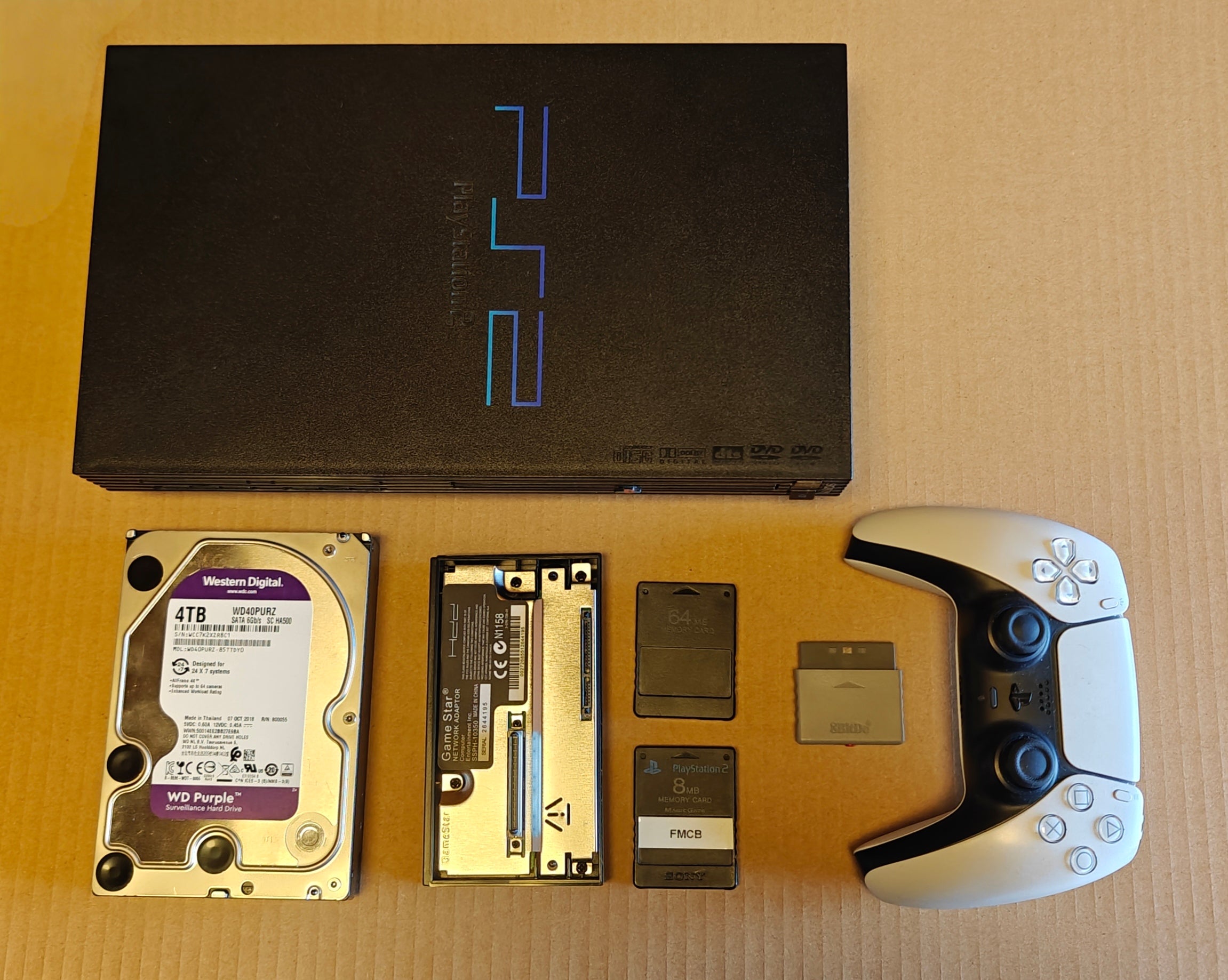 PS2 + 1/2/4 TB Festplatte + Softmod/FMCB