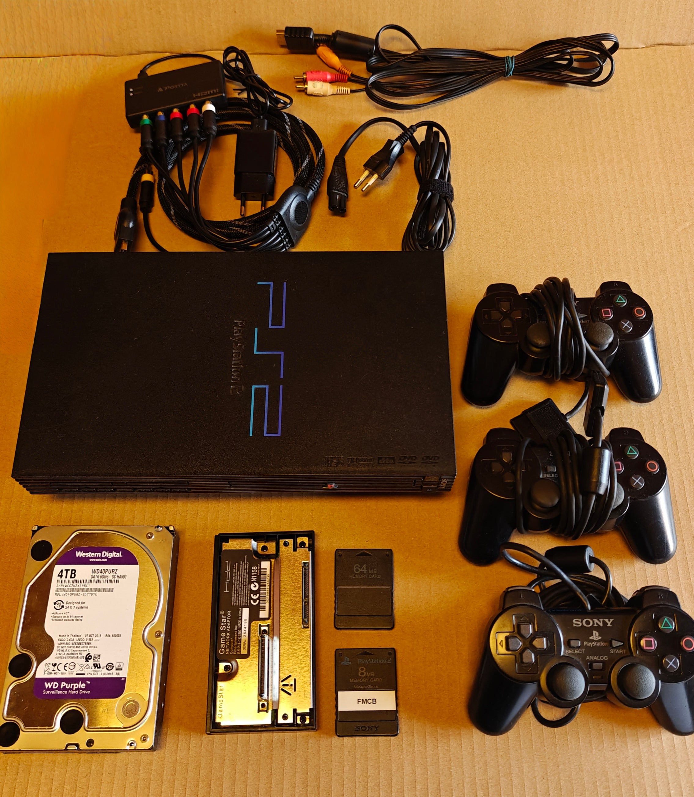 PS2 + 1/2/4 TB Festplatte + Softmod/FMCB